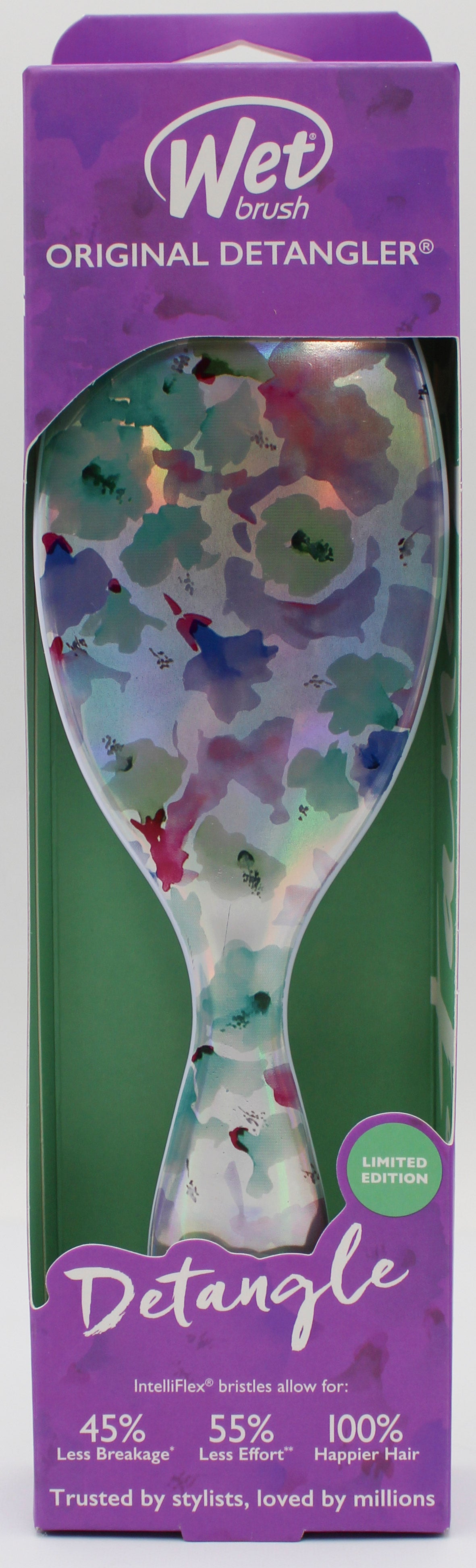 WET BRUSH  DETANGLER WATER COLOR FLORAL PAINTED LILIES NI