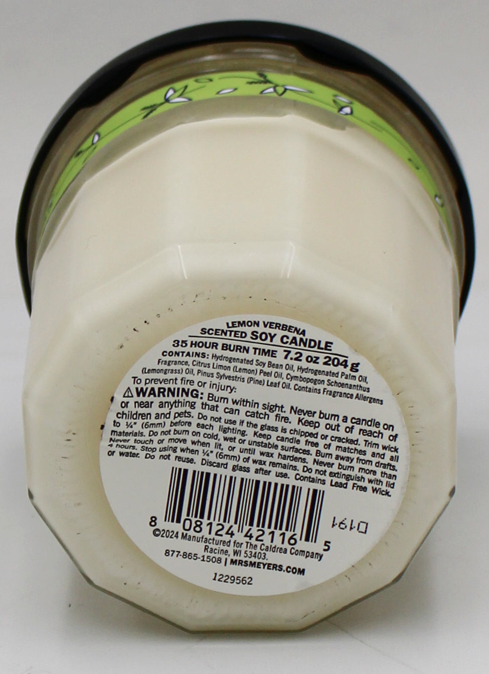 MRS MEYERS SOY CANDLE LEMON VERBENA 7.2oz US