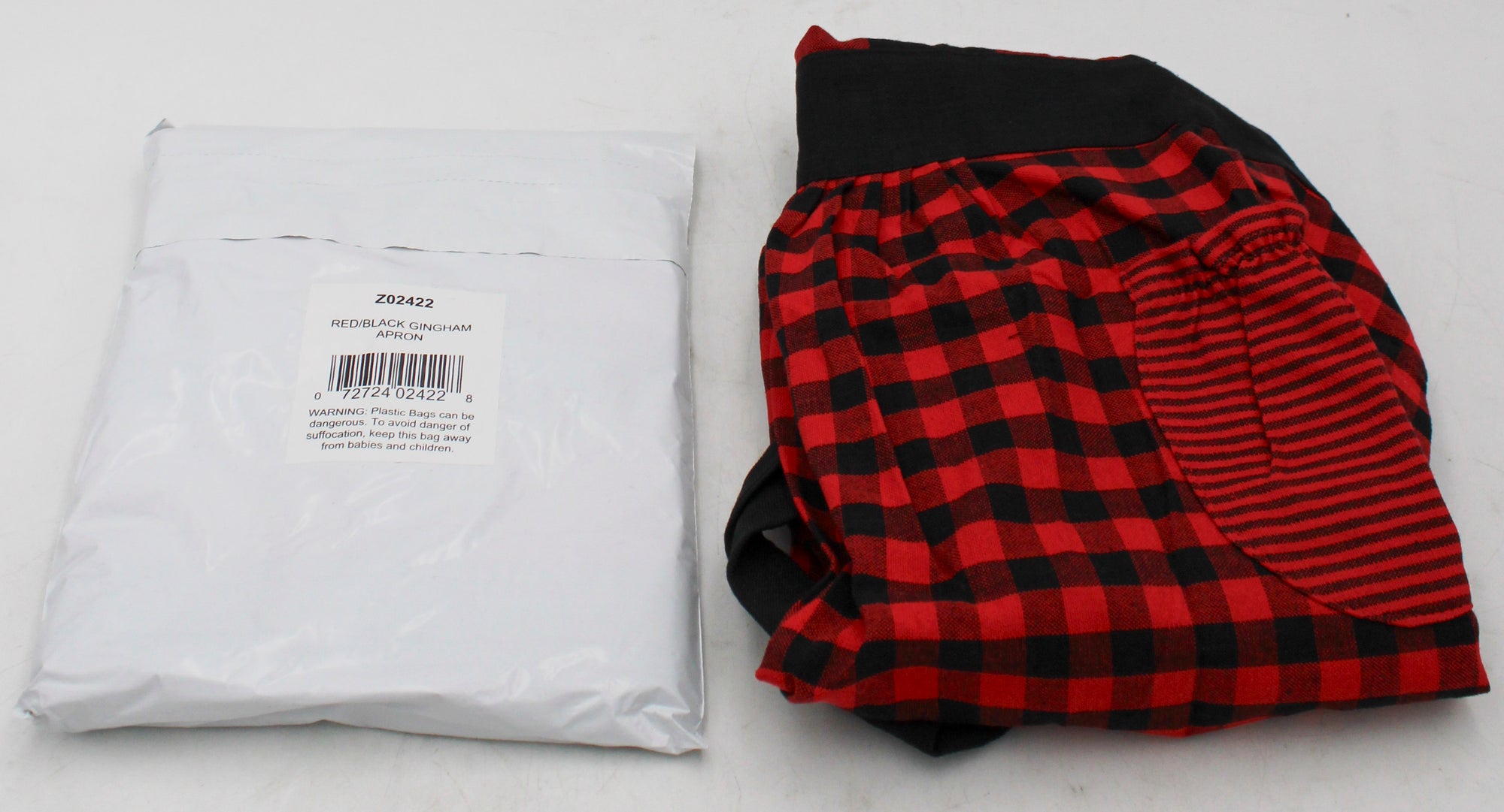 APRON- RED/BLACK GINGHAM