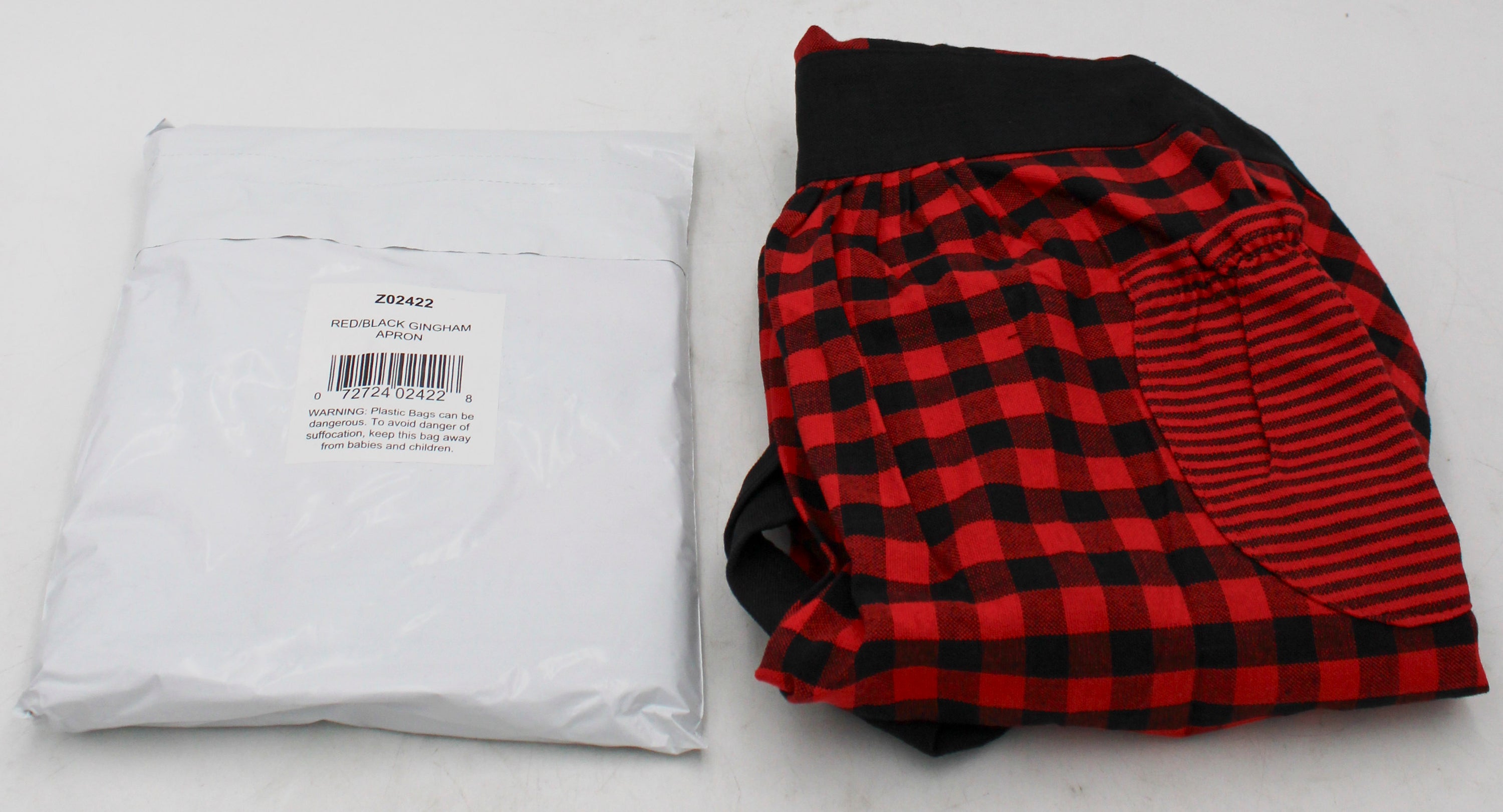 APRON- RED/BLACK GINGHAM