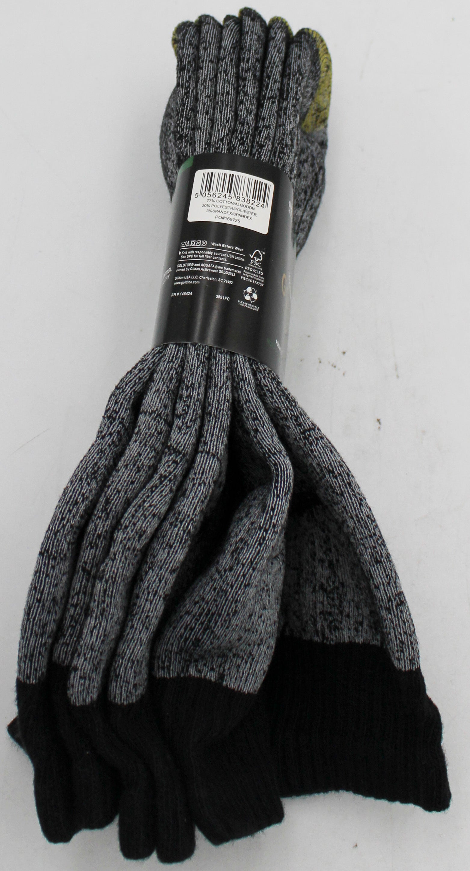 GOLDTOE 3PK MENS ANKLE SOCKS MELANCH SZ 10-13 NI