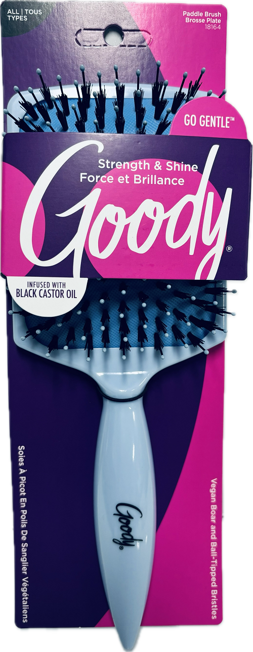 GOODY GO GENTLE VEGAN BOAR AND BALL-TPPED BRISTLES PADDLE BRUSH BABY BLUE NI