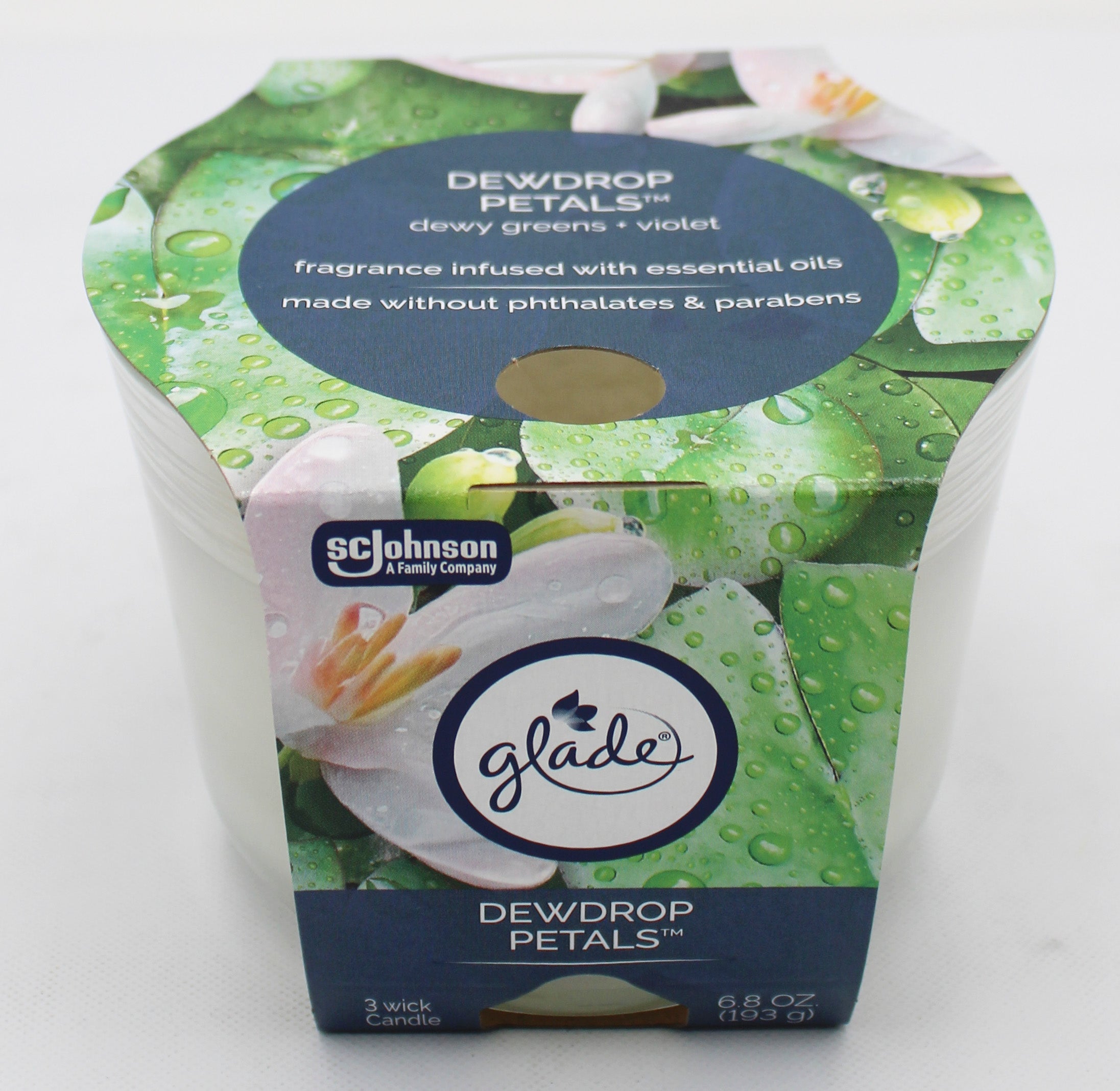 GLADE 3-WICK CANDLE DEWDROP PETALS 6.8oz US