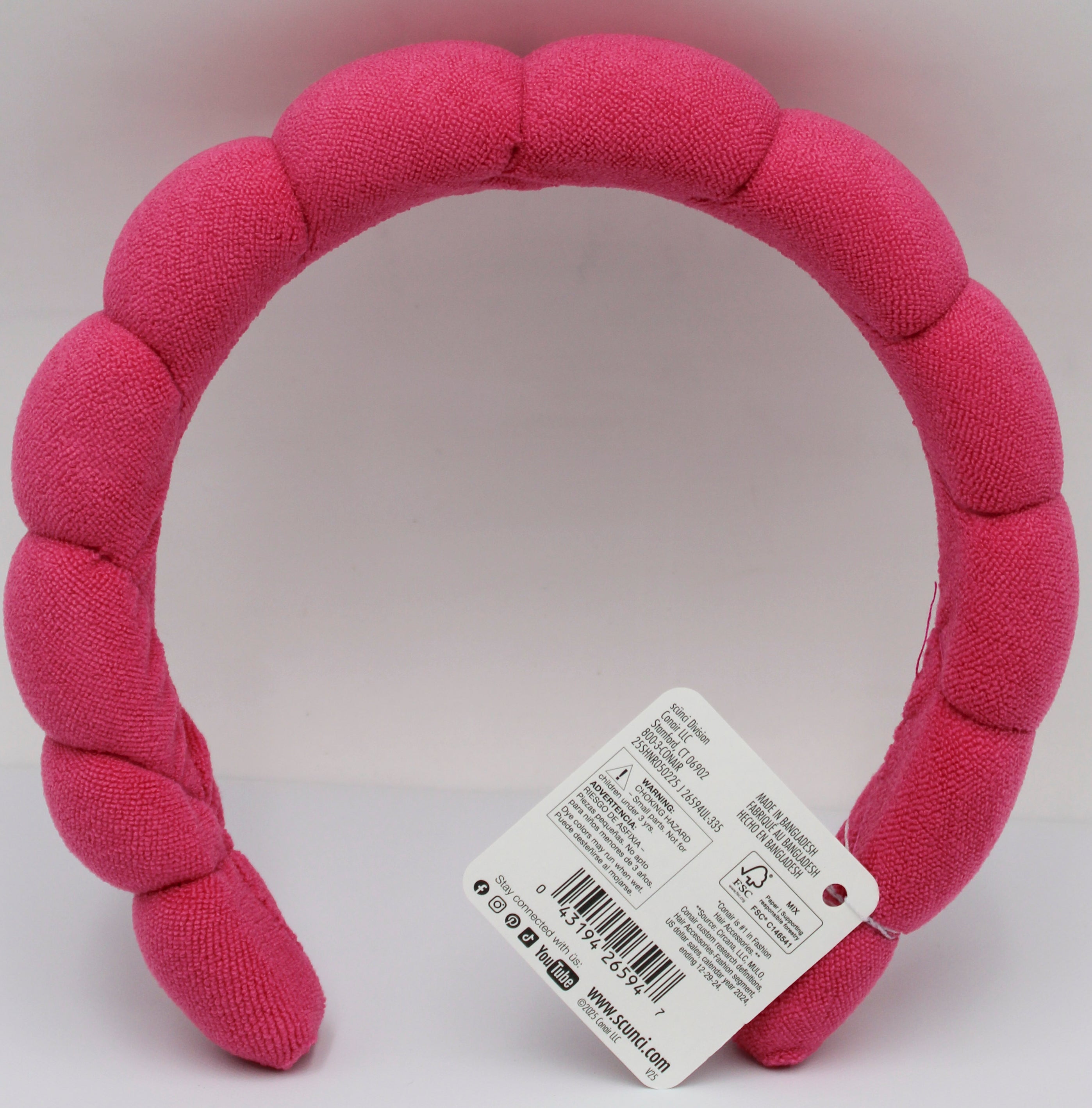 Scrunci Bubble Headband Magenta Holiday Edition