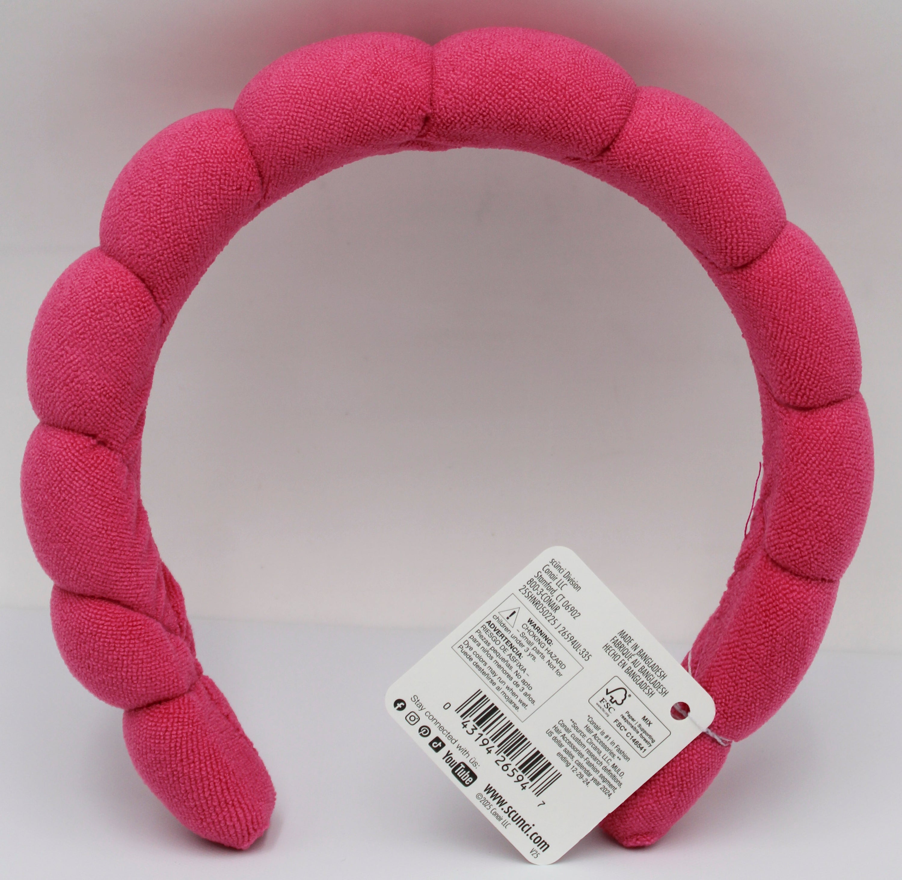 Scrunci Bubble Headband Magenta Holiday Edition