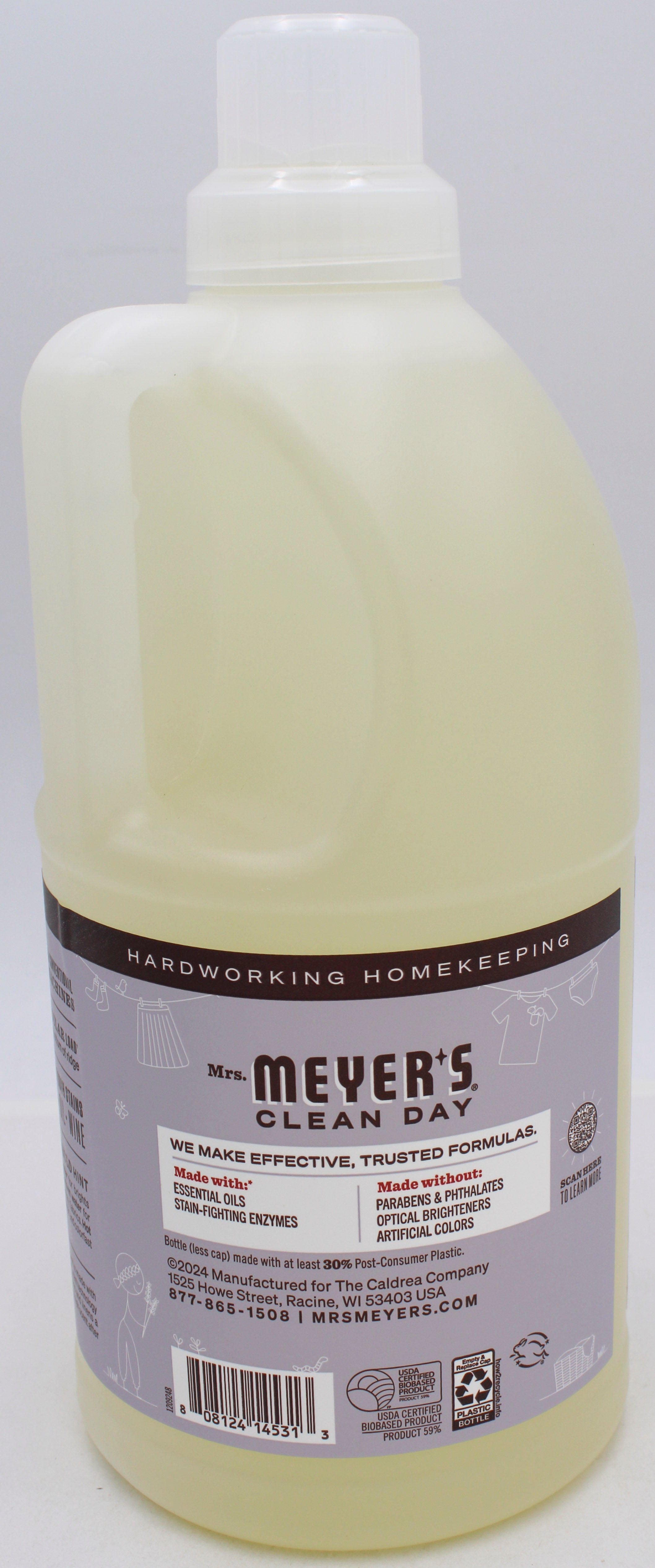 MRS MEYERS LIQUID LAUNDRY DETERGENT LAVENDER 64oz