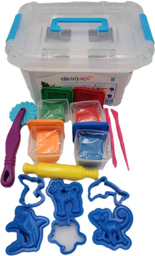 CREATOLOGY DOUGH 14PC PLAY SET SEA (4CT-2oz DOUGH+ TOOLS)