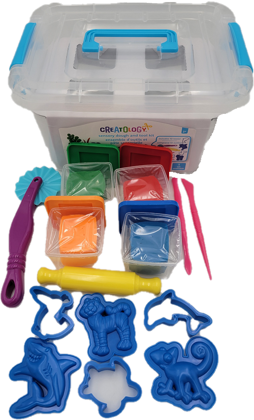 CREATOLOGY DOUOGH 14PC PLAY SET SEA (4CT-2oz DOUGH+ TOOLS)