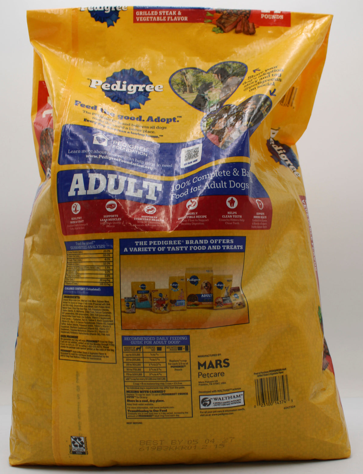 PEDIGREE ADULT STEAK & VEGGIE 14 LB BB 5/04/27