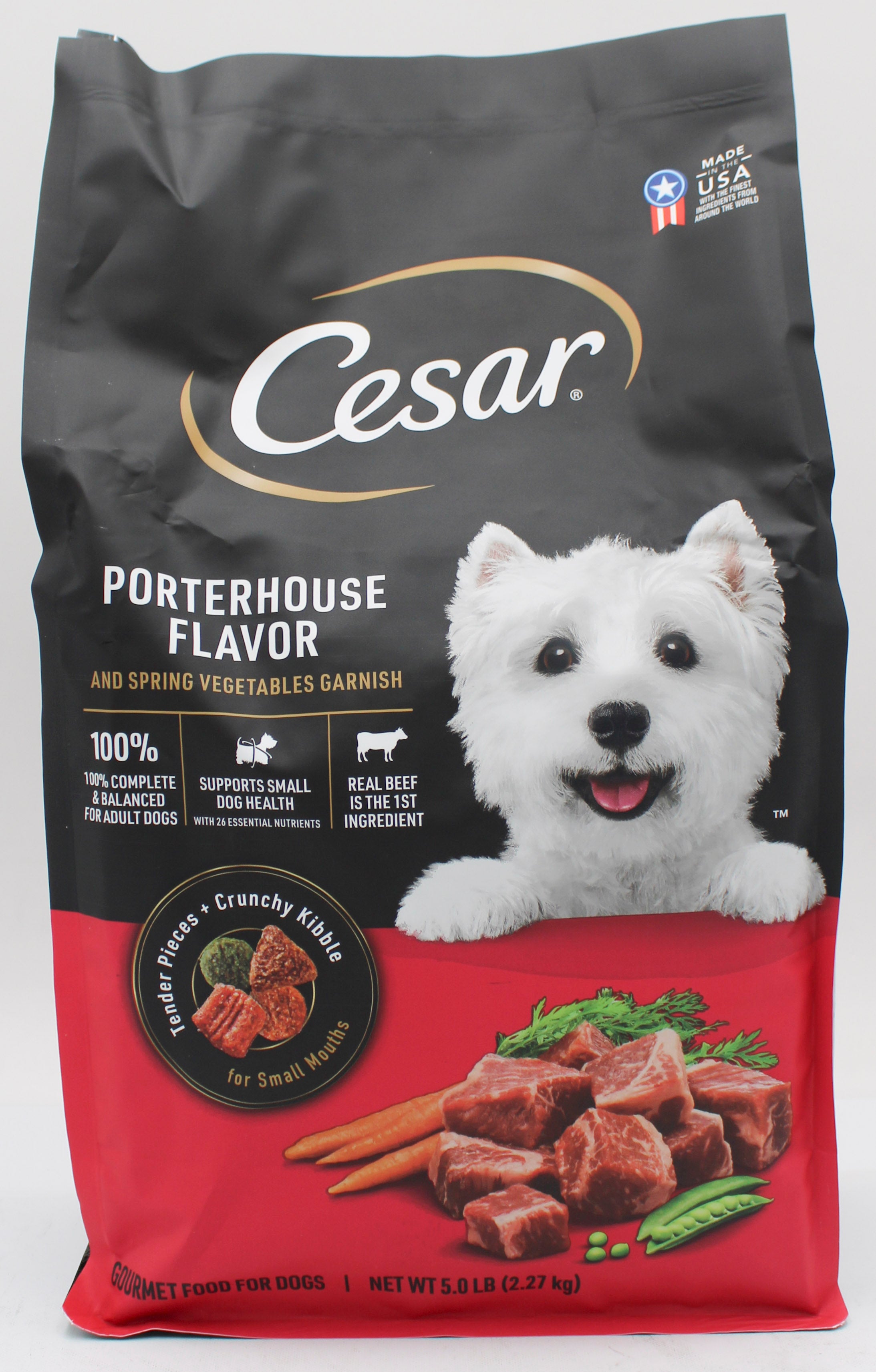 CESAR SM. BREED BEEF & VEGETABLE DRY DOG FOOD 5lb BB 1/10/2027