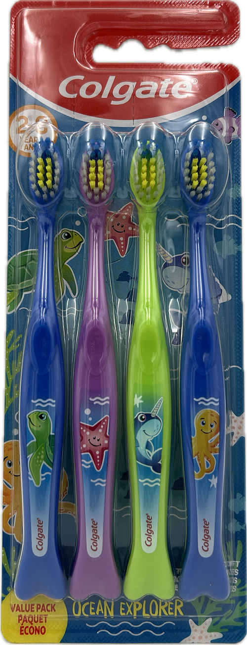COLGATE KIDS TOOTHBRUSH OCEAN EXPLORER VALUE 4pk NI