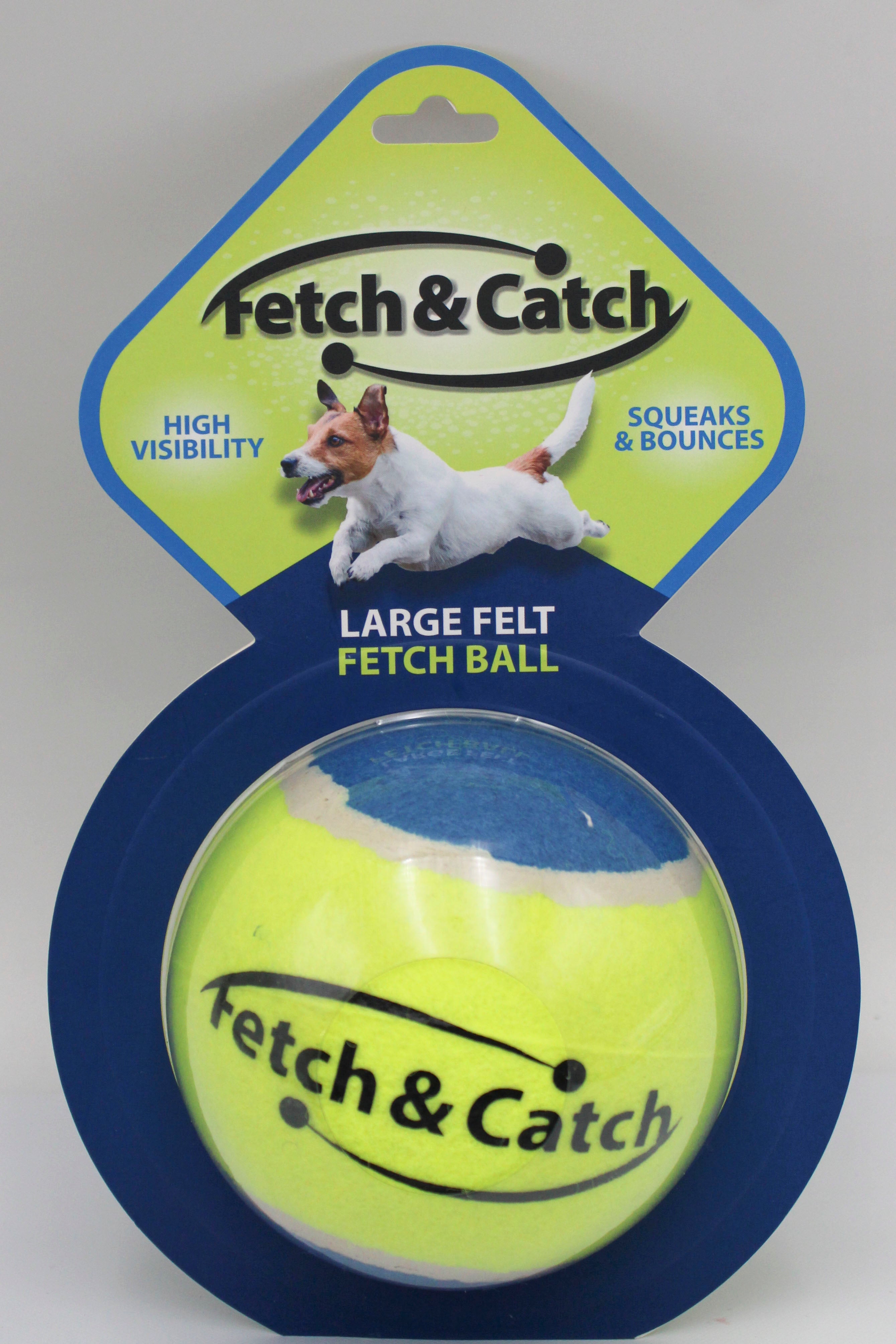 FETCH & CATCH 4" SQUEAKY TENNIS BALL DOG TOY