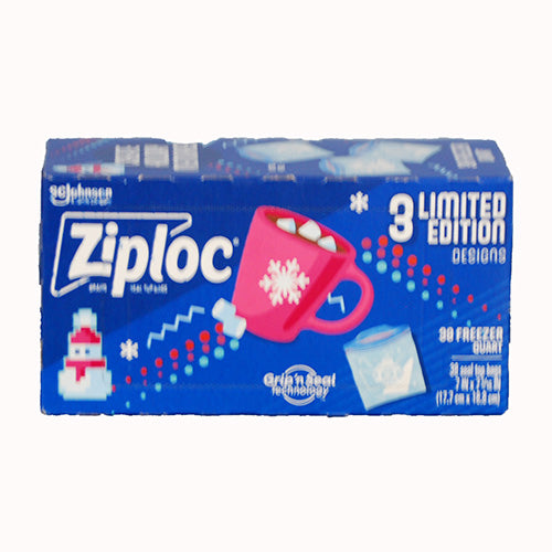 SP ZIPLOC BAG 38ct HOLIDAY FREEZER QUART
