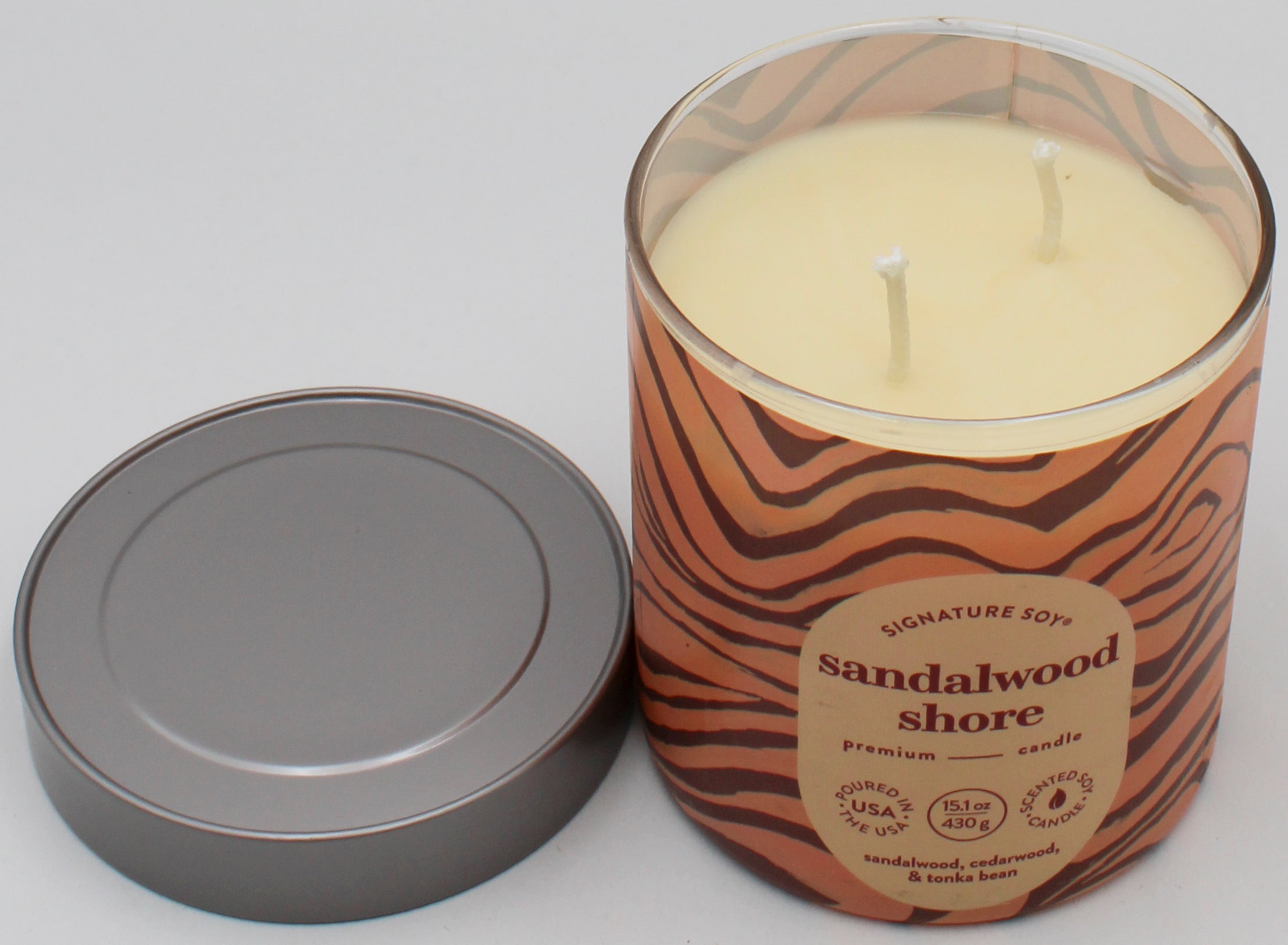 SIGNATURE SOY JAR CANDLE SANDALWOOD SHORE 15.1oz