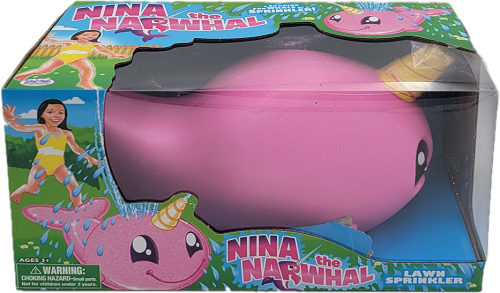 MATTYS TOY STOP NINA THE NARWHAL LAWN SPRINKLER PINK AGES 3+