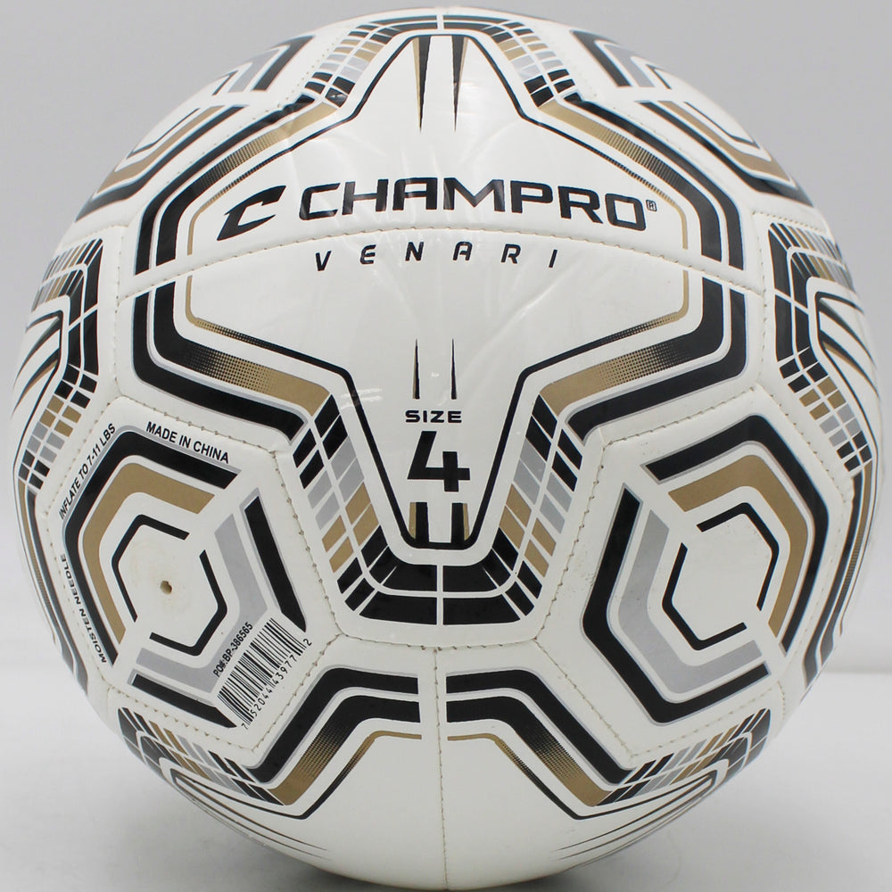 VENARI 20 Panel Soccer Ball #4 BLACK SILVER VEGAS GOLD