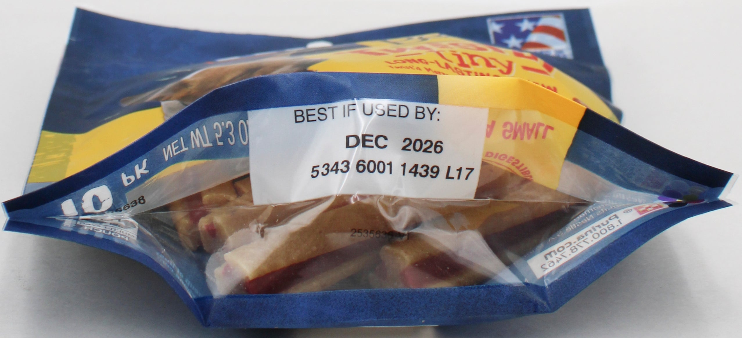 PURINA BUSY BONE W/BEGGIN' TWIST'D TINY DOG TREATS 10CT 5.3oz BB 12.31.26 NI