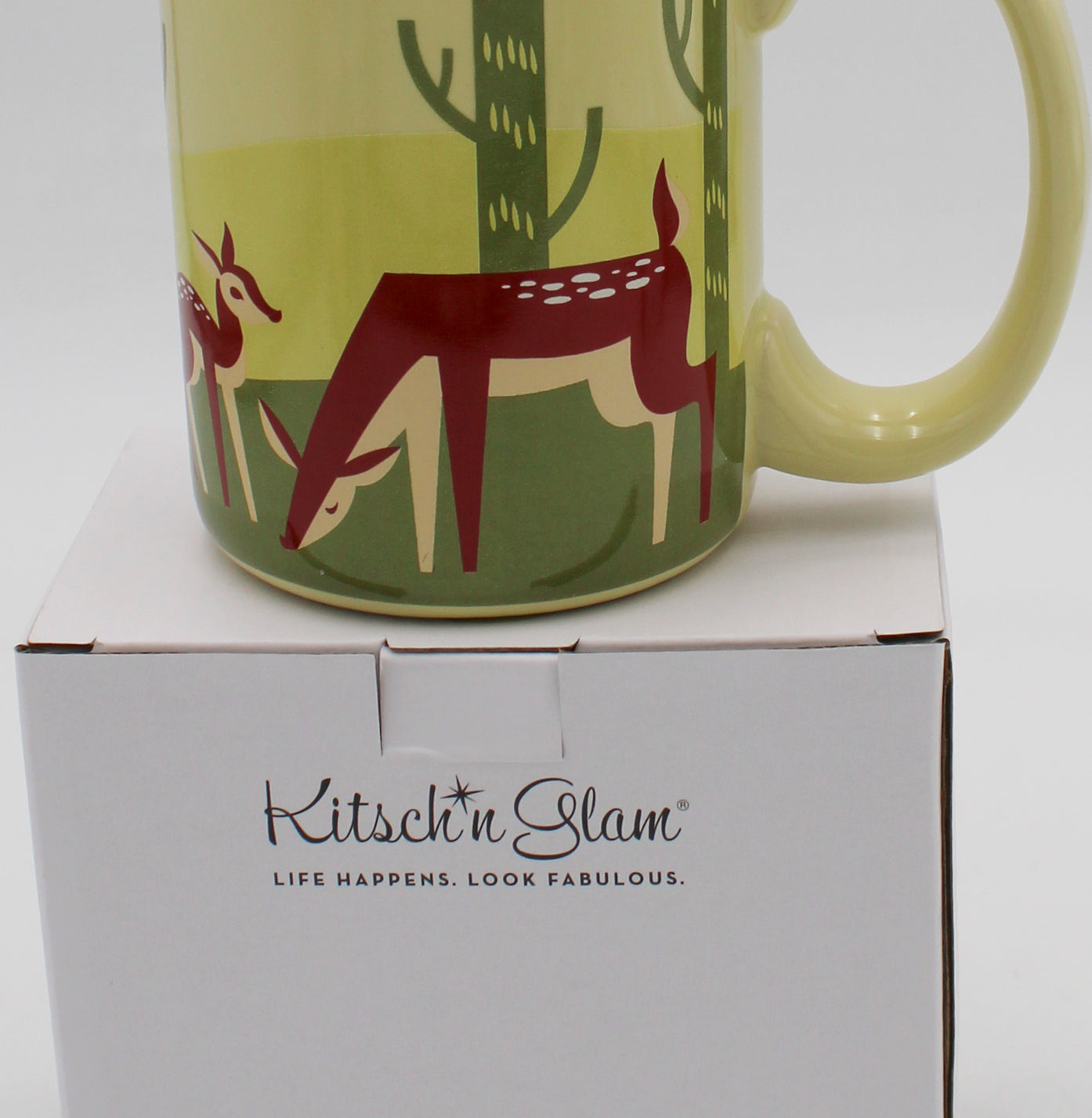 16oz CERAMIC MUG - CREAM DEER