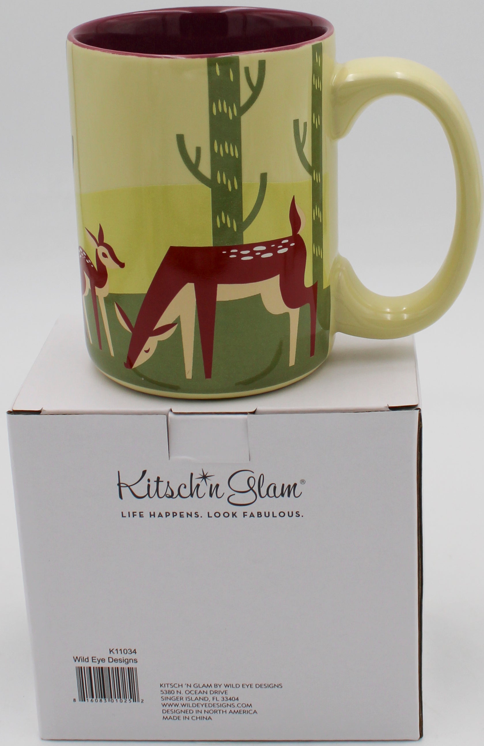 16oz CERAMIC MUG - CREAM DEER
