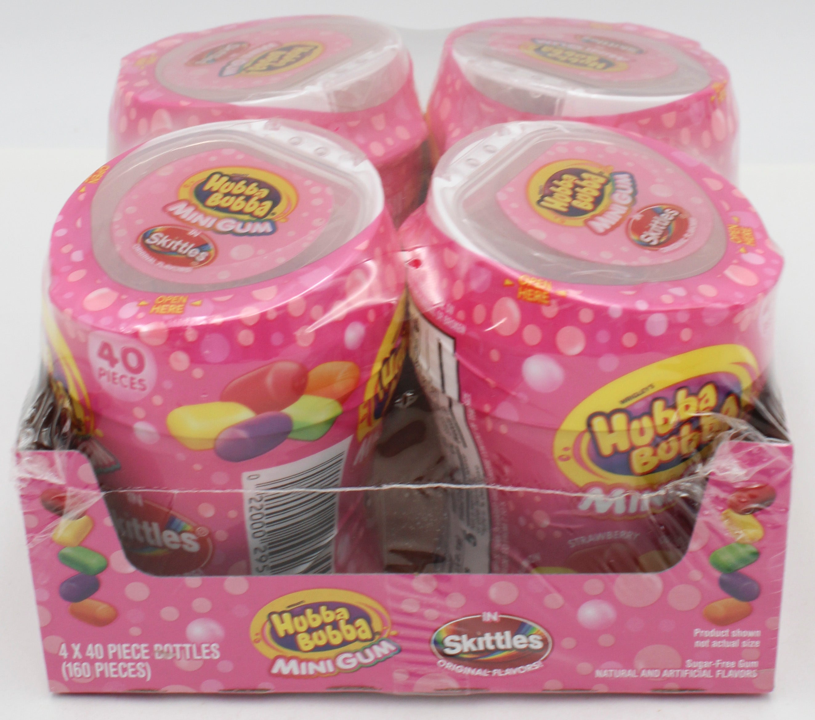 HUBBA BUBBA SUGAR FREE MINIS SKITTLES GUM BOTTLE 40pc BB 7/16/2026