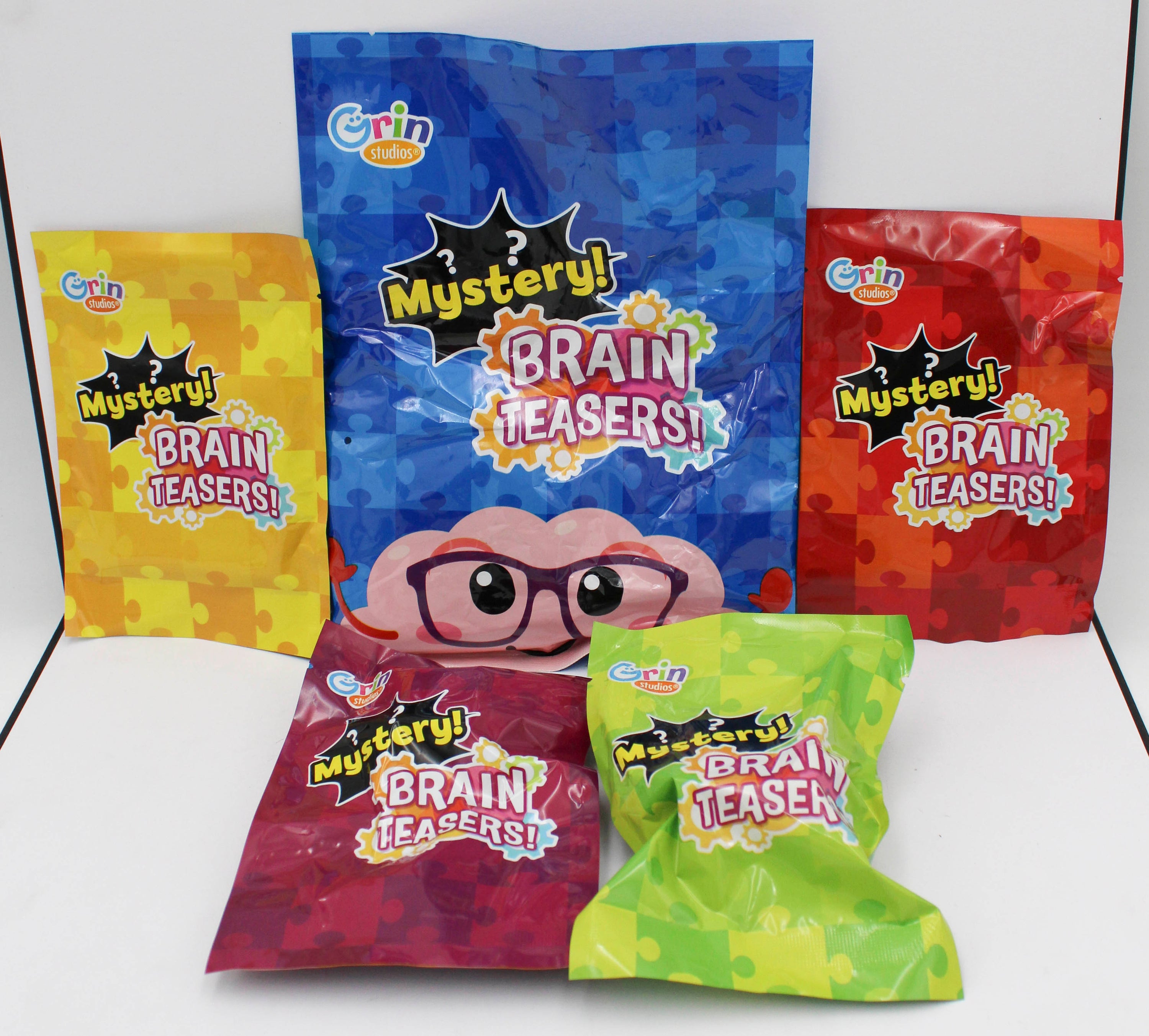 10 FUN MYSTERY BRAIN TEASERS IN BOX 5.5in x 5.5in x 7in