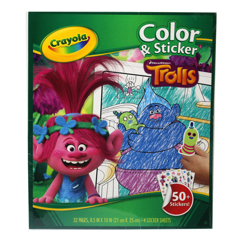 CRAYOLA COLR/STCKR BOOK-TROLLS NI