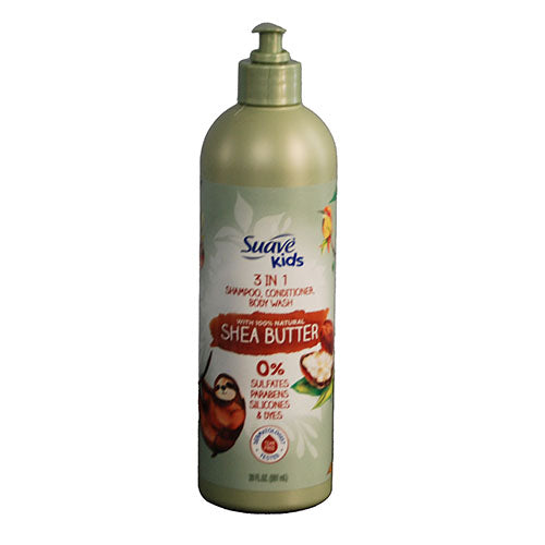SUAVE KIDS 3-IN-1 SHAMPOO/CONDITIONER/BODY WASH 20OZ-SHEA BUTTER