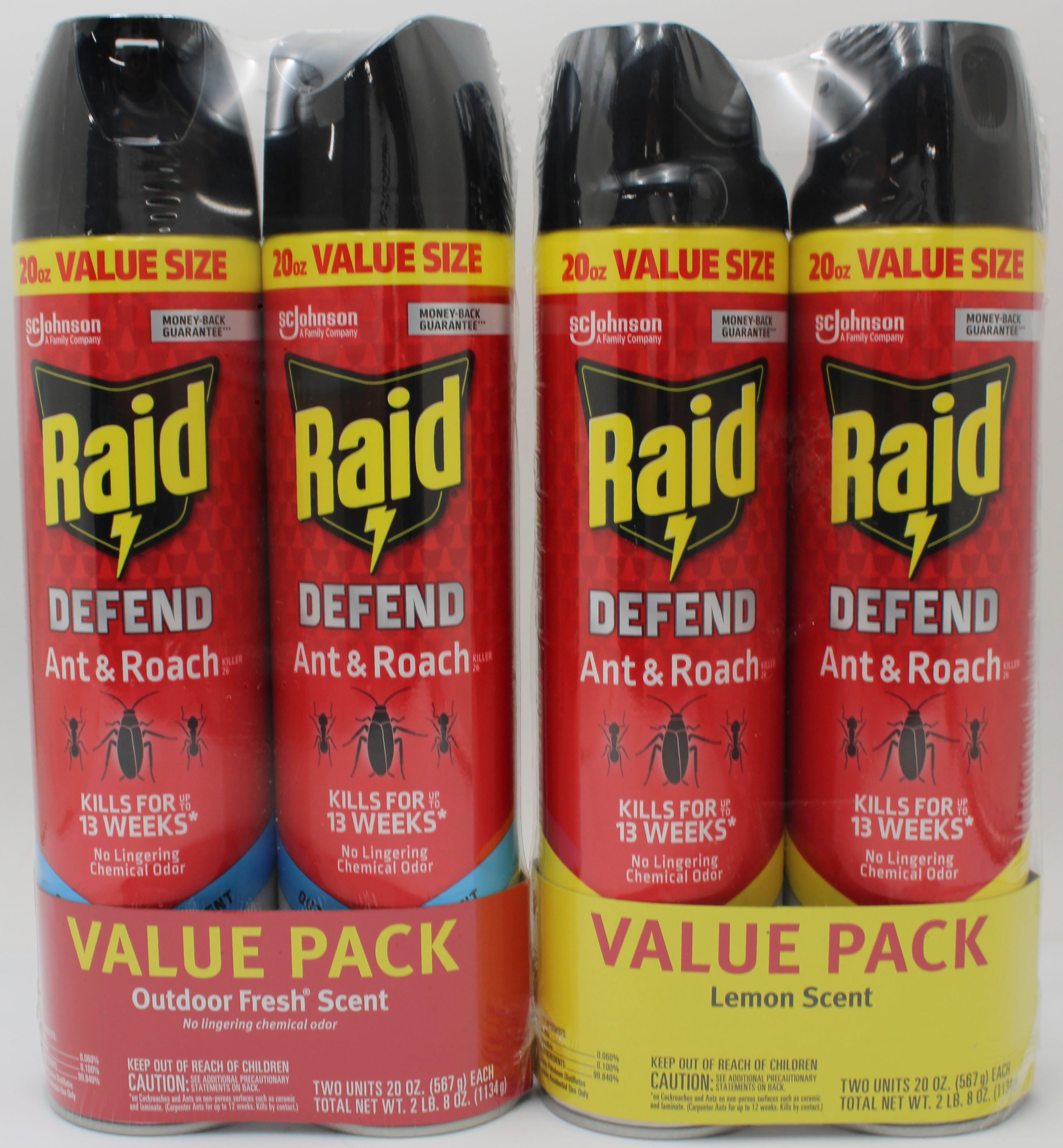 RAID DEFEND ANT & ROACH TWIN PACK 20oz QUARTER PALLET