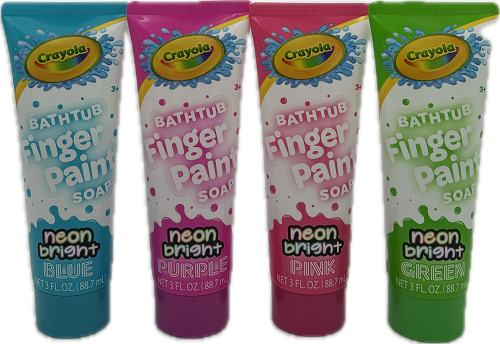 CRAYOLA NEON BRIGHT FINGERPAINT SOAP 3oz ASSORTED $1  NI.