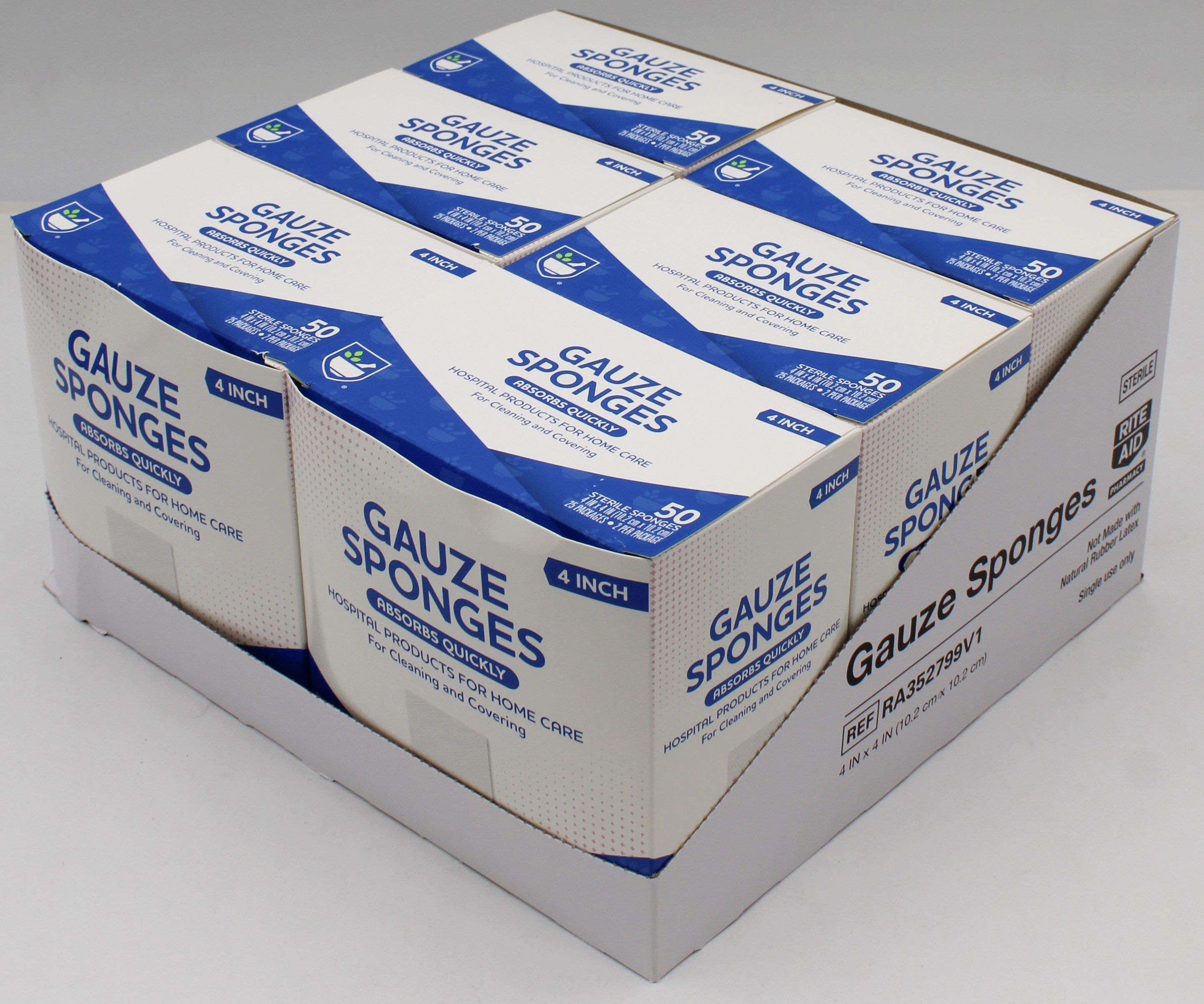 RITE AID Gauze Sponges 4" 50ct Box Wholesale