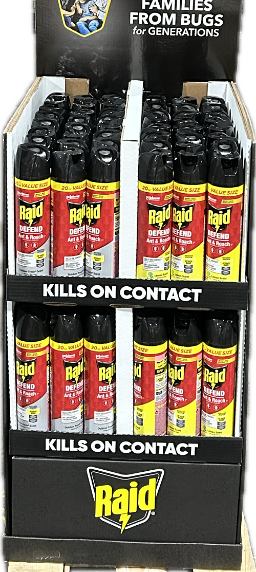 RAID ANT & ROACH AEROSOL 20oz QUARTER PALLET US