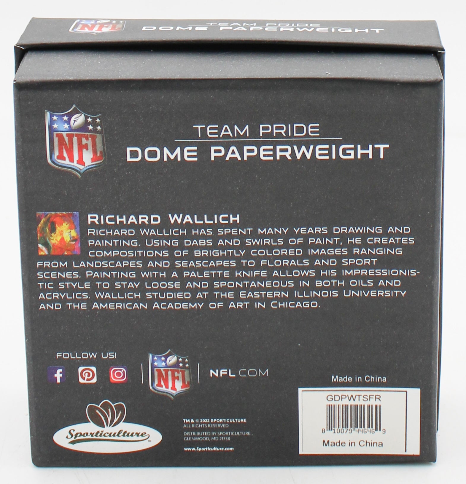 SAN FRANCISCO 49ERS GLASS DOME PAPERWEIGHT 4"