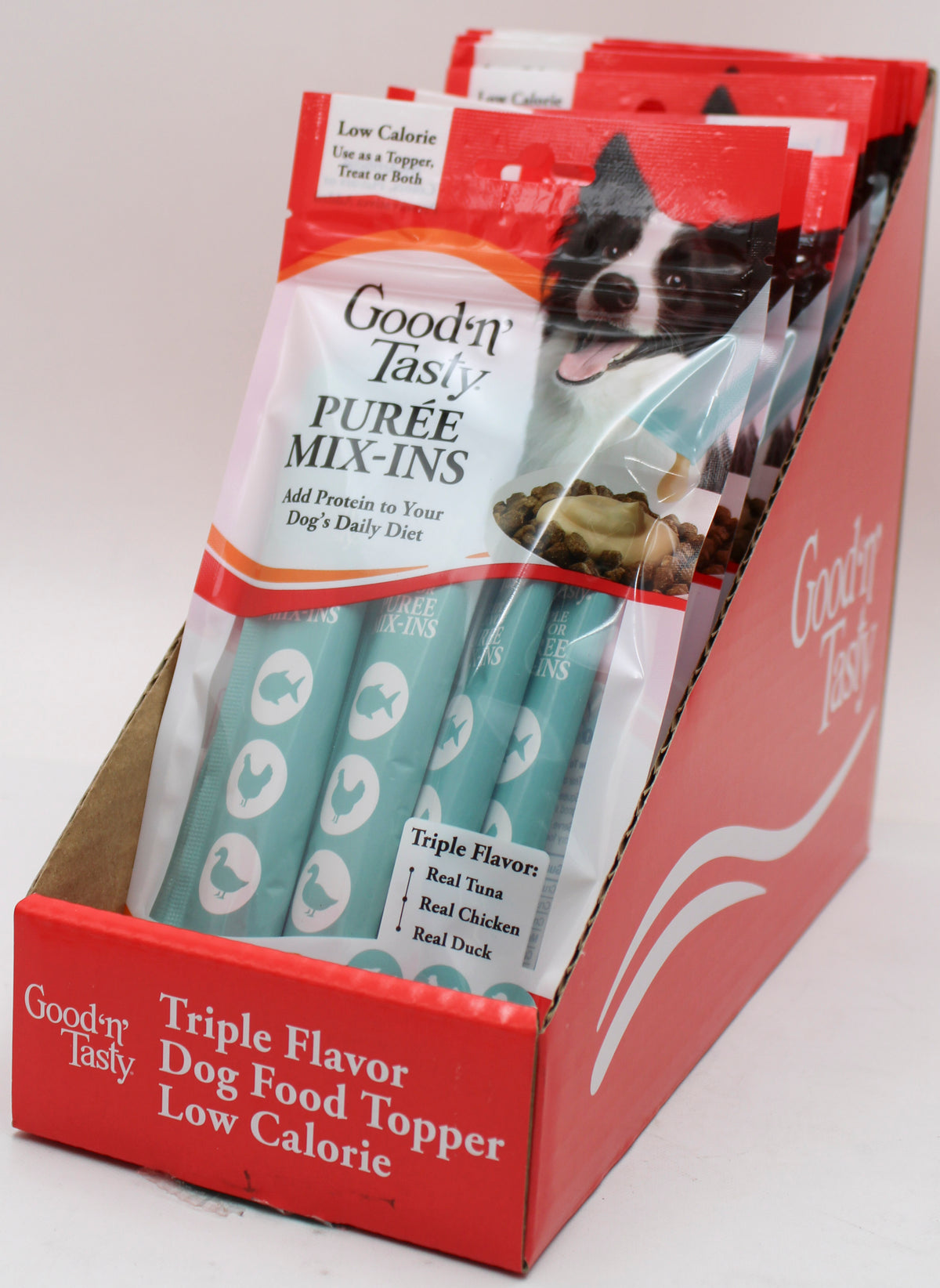 GOOD N TASTY TRIPLE FLAVOR DOG FOOD TOPPER TUNA & CHICKEN 7CT BB 4/3/2027 NI