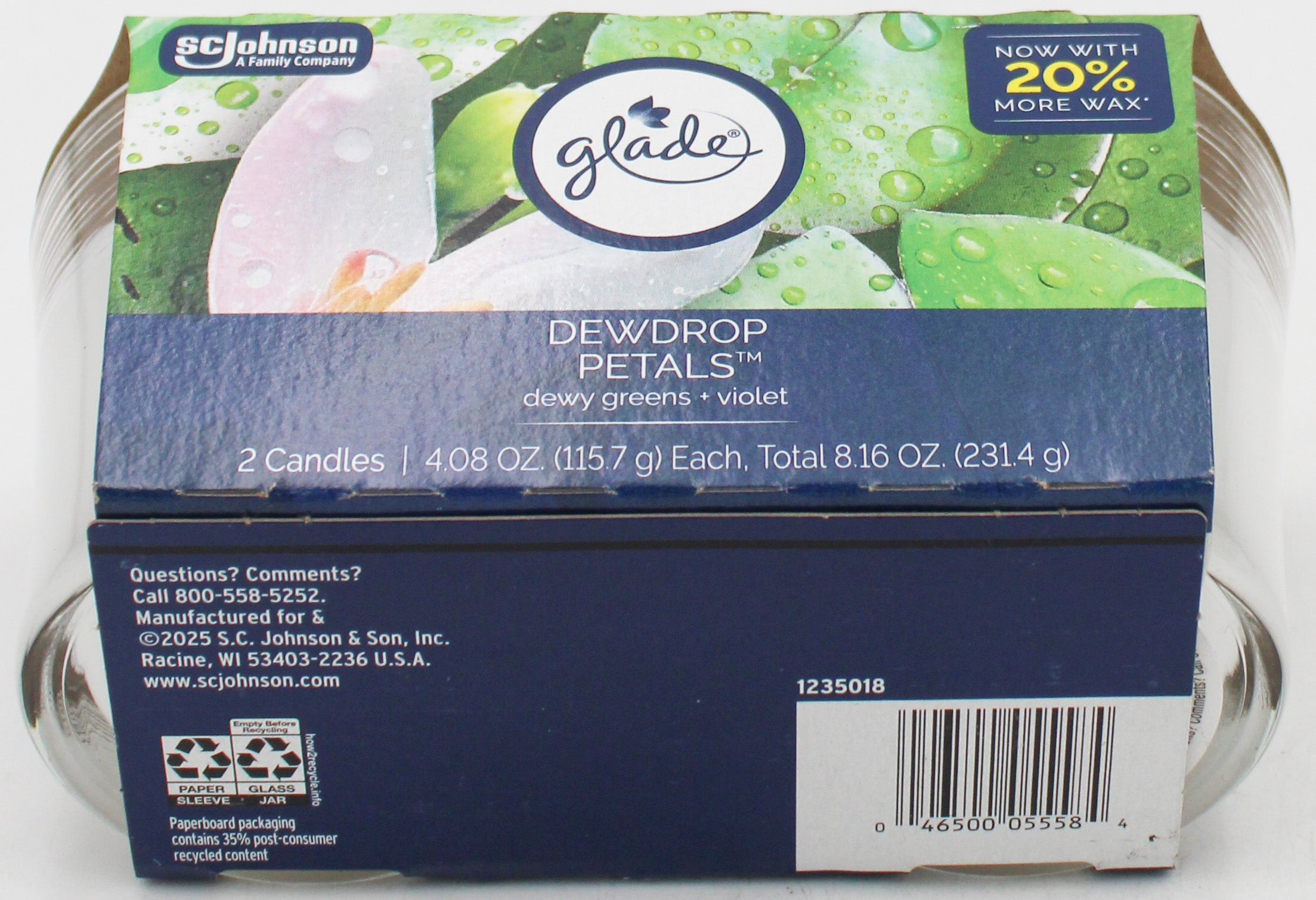 SP GLADE CANDLES 2PK 4.08oz DEWDROP PETALS