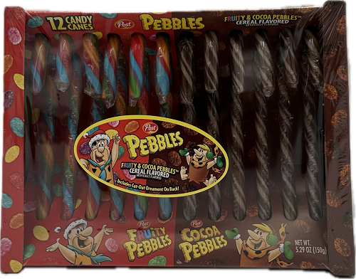 POST CANDY CANES 12CT 5.29oz FRUITY / COCOA PEBBLES BB 5/25/25