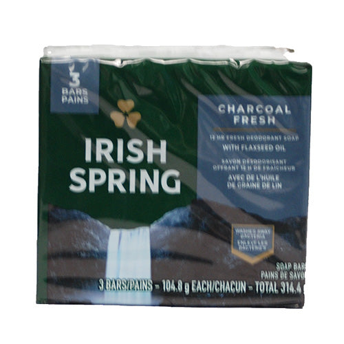 IRISH SPRING SOAP 3.7oz/3PK-CHARCOAL PURE FRESH/NI