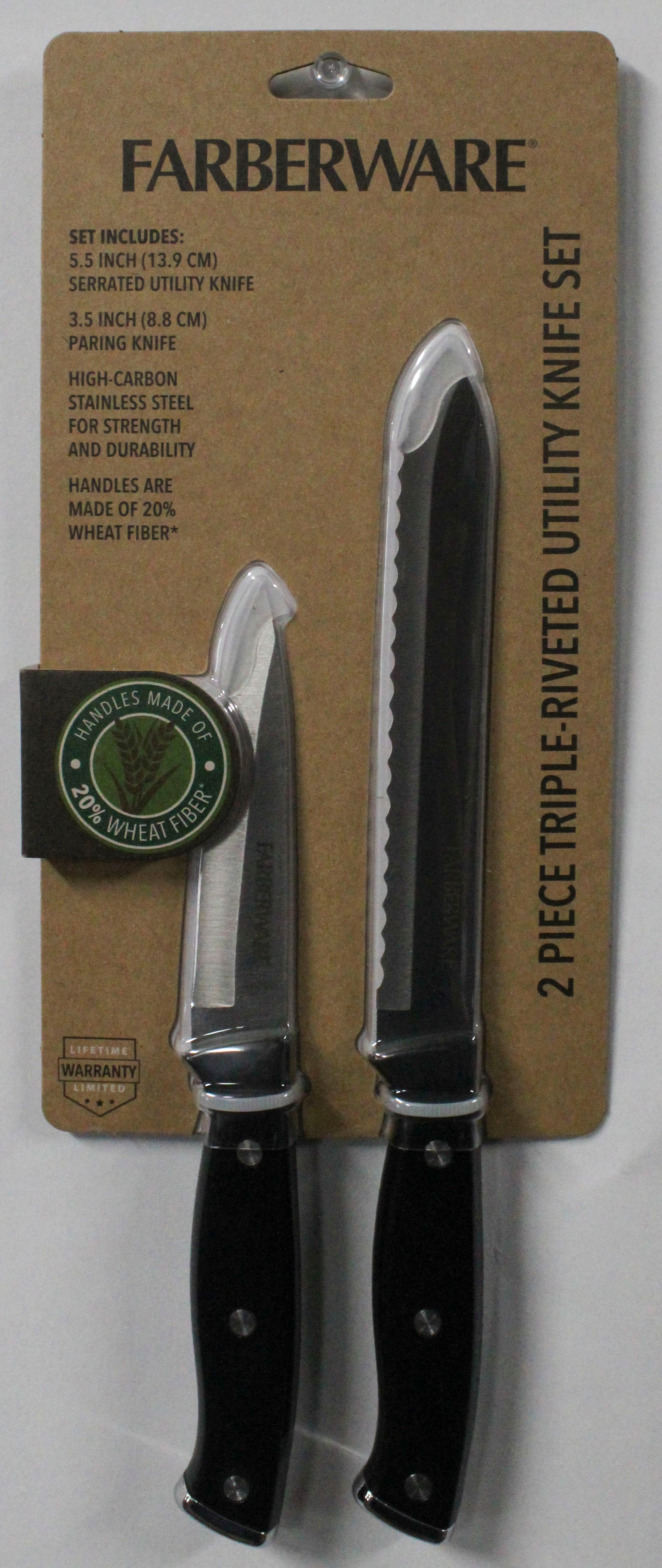 FARBERWARE 2PC UTILITY SET- ECO BLACK NI