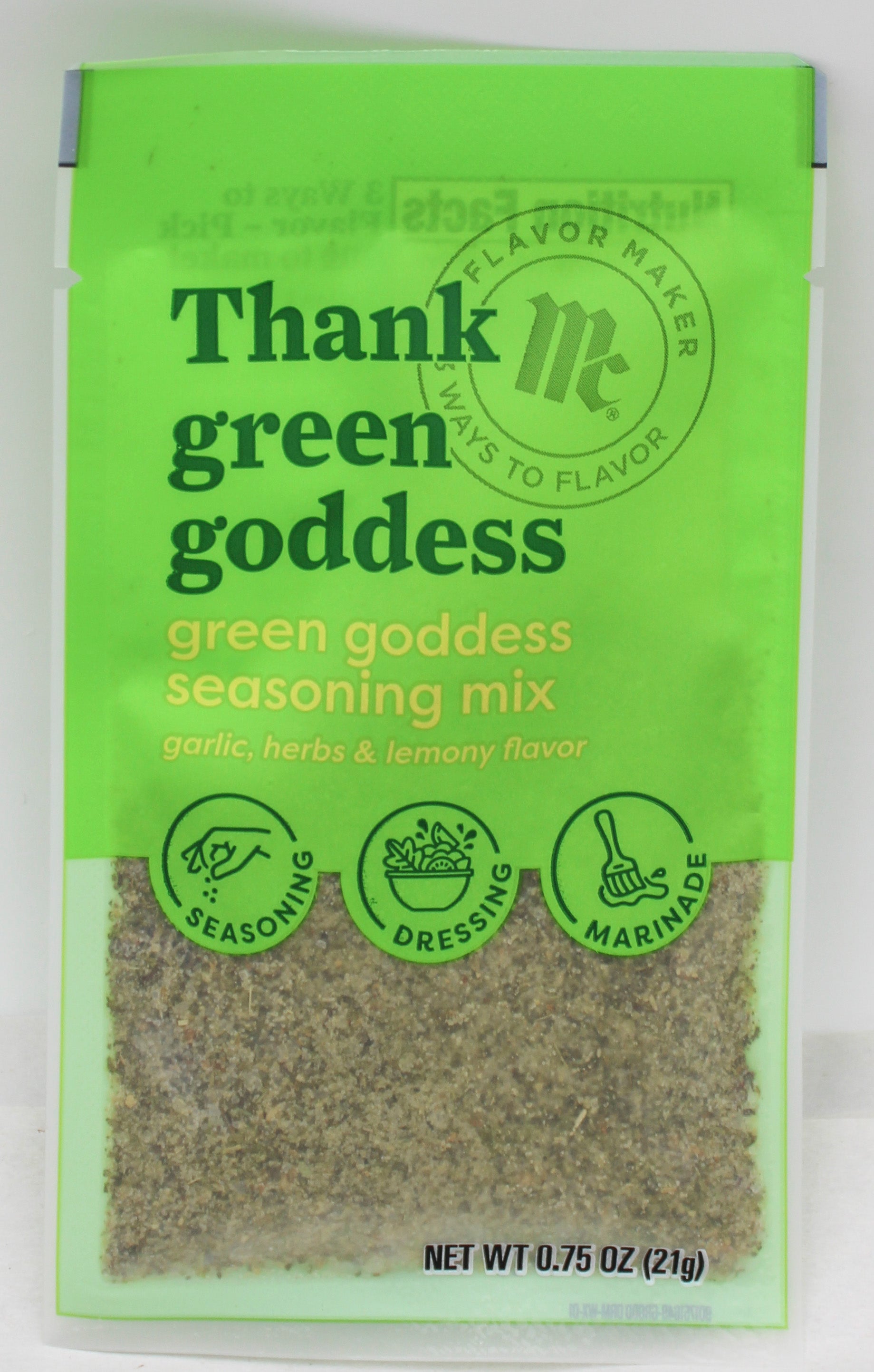 MCCORMICK FLAVOR MAKER GREEN GODDESS SEASONING MIX .75 Oz BB 10/14/2026