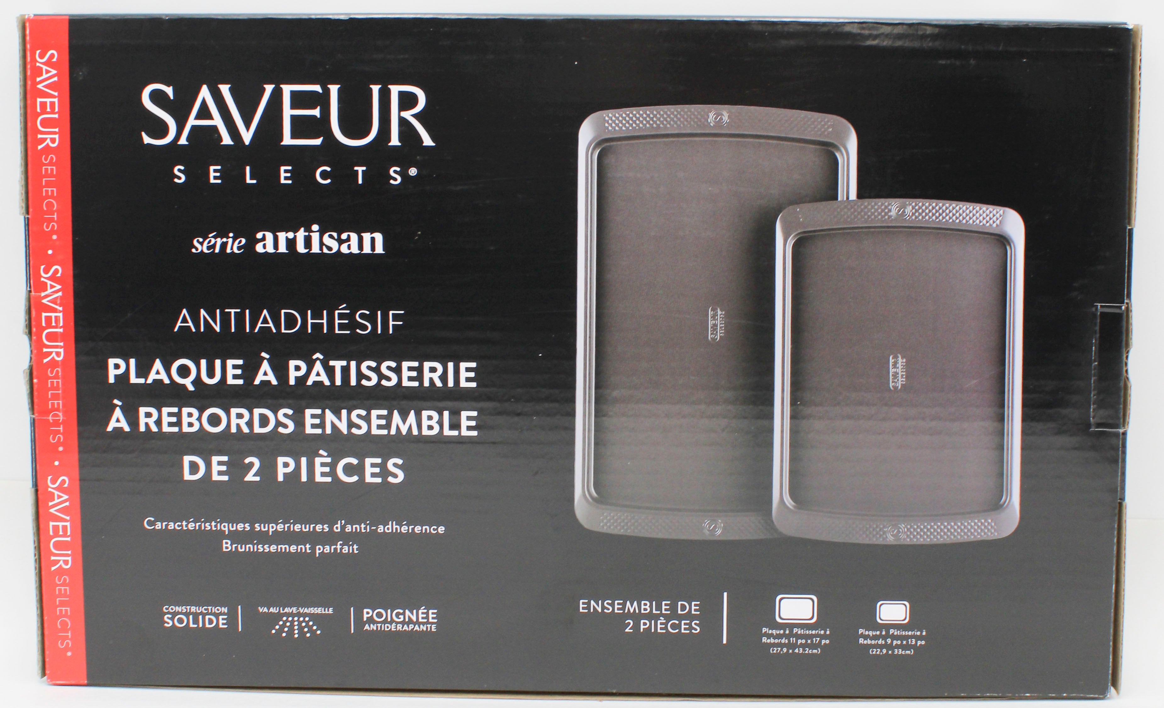 SAVEUR ARTISAN NONSTICK RIMMED BAKING SHEET 2PC SET (1 11"X17"  1 9"X13") NI - NO AMZ, TJX, KOHLS, BURLINGTON