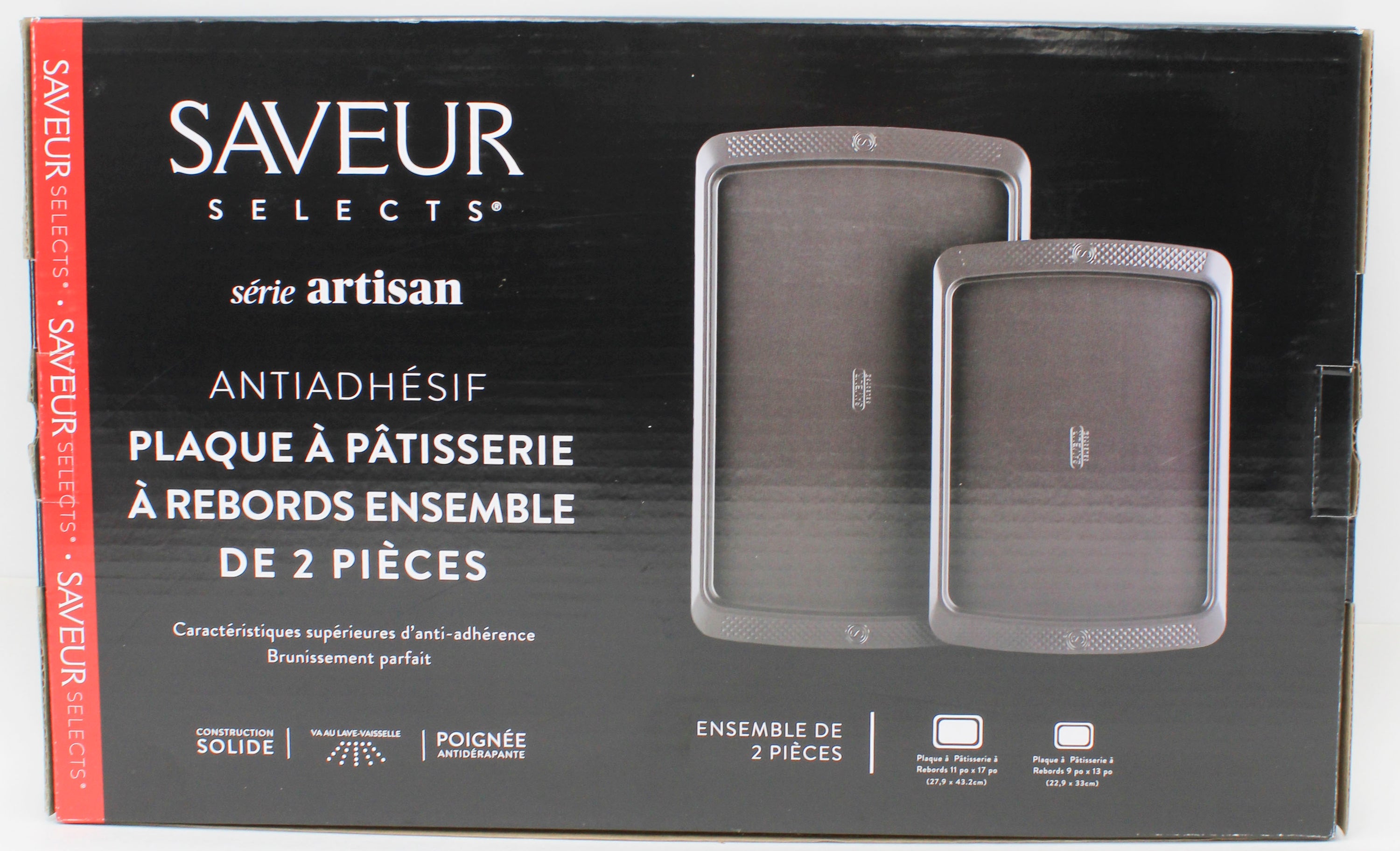 SAVEUR ARTISAN NONSTICK RIMMED BAKING SHEET 2PC SET (1 11"X17"  1 9"X13") NI - NO AMZ, TJX, KOHLS, BURLINGTON