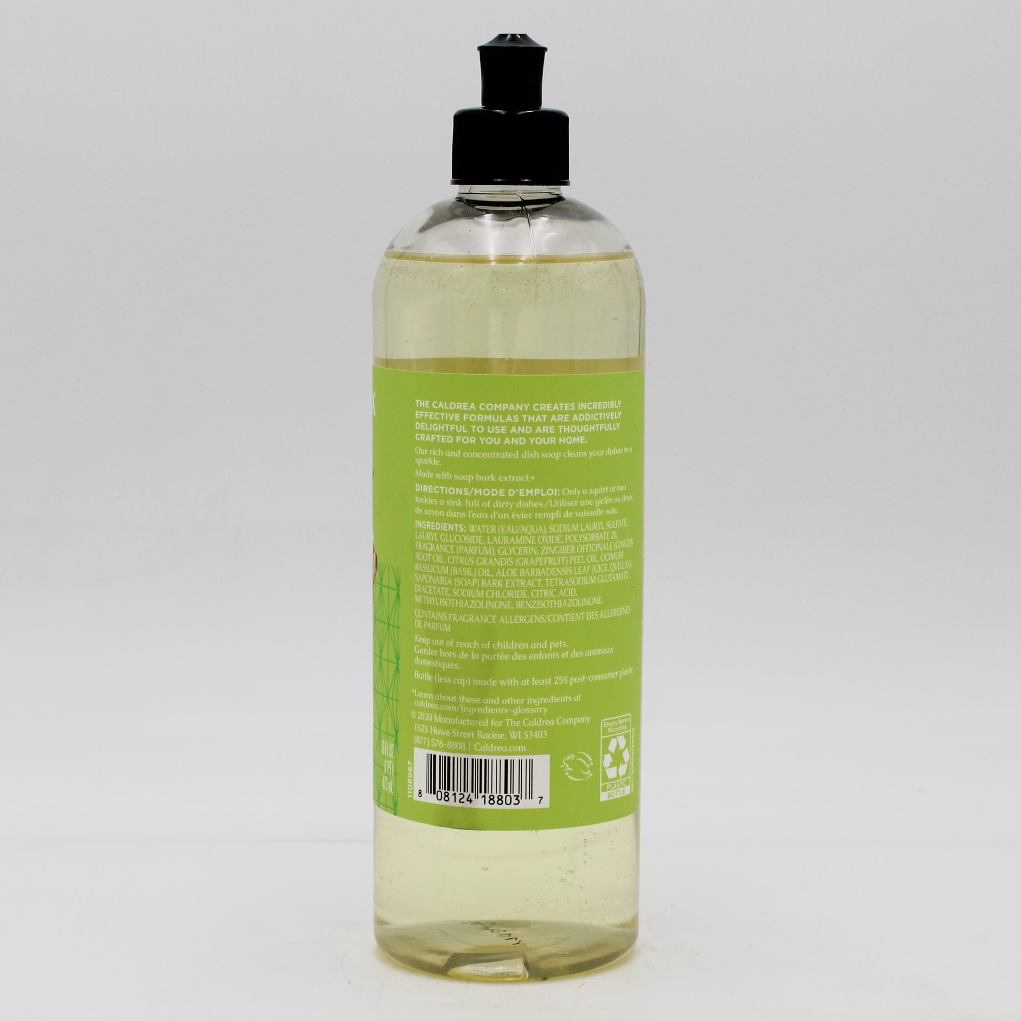 CALDREA DISH SOAP GINGER POMELO 16oz US