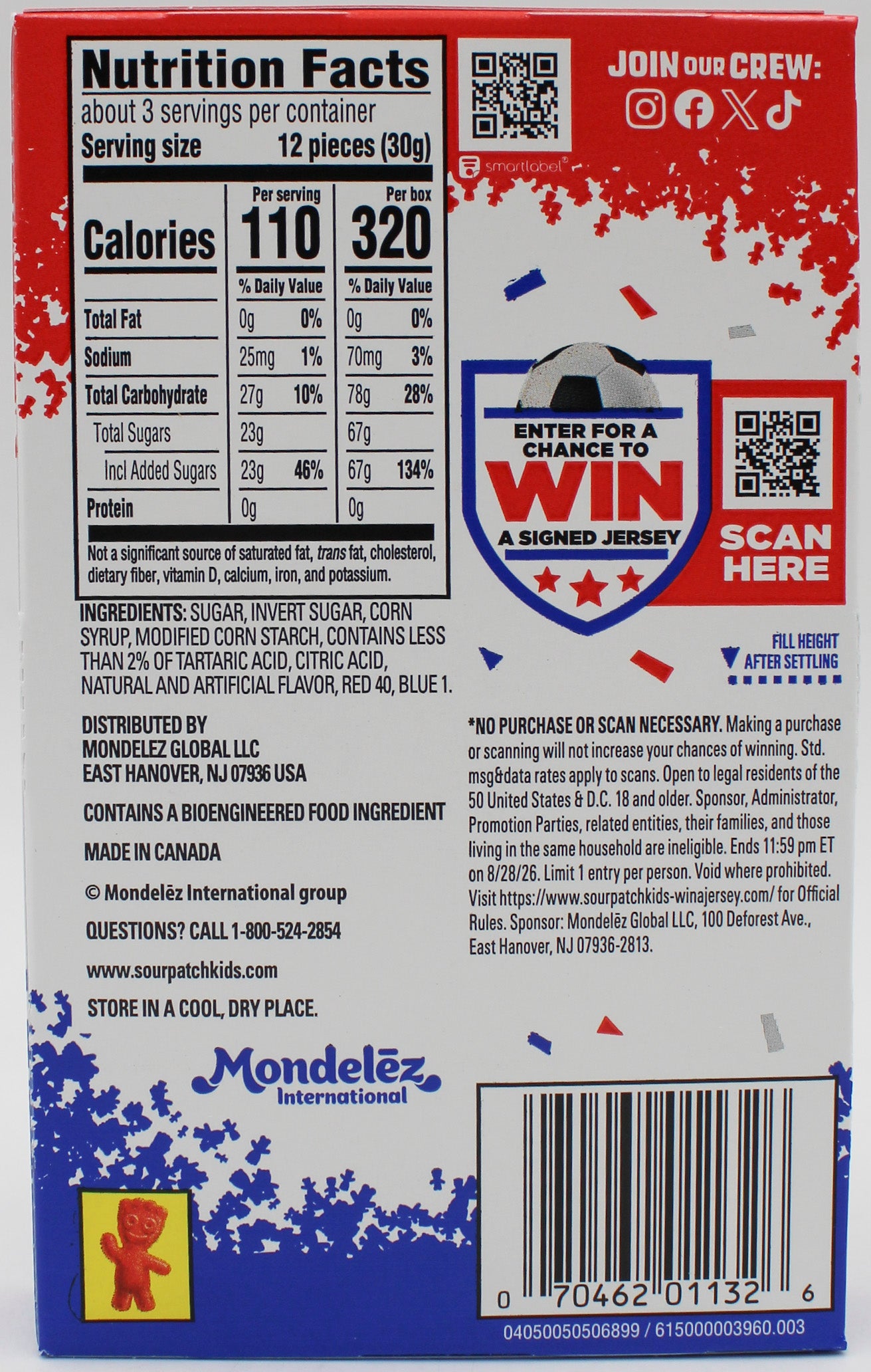 SOUR PATCH KIDS RED WHITE BLUE THEATRE BOX 3.08 Oz BB 1/5/27
