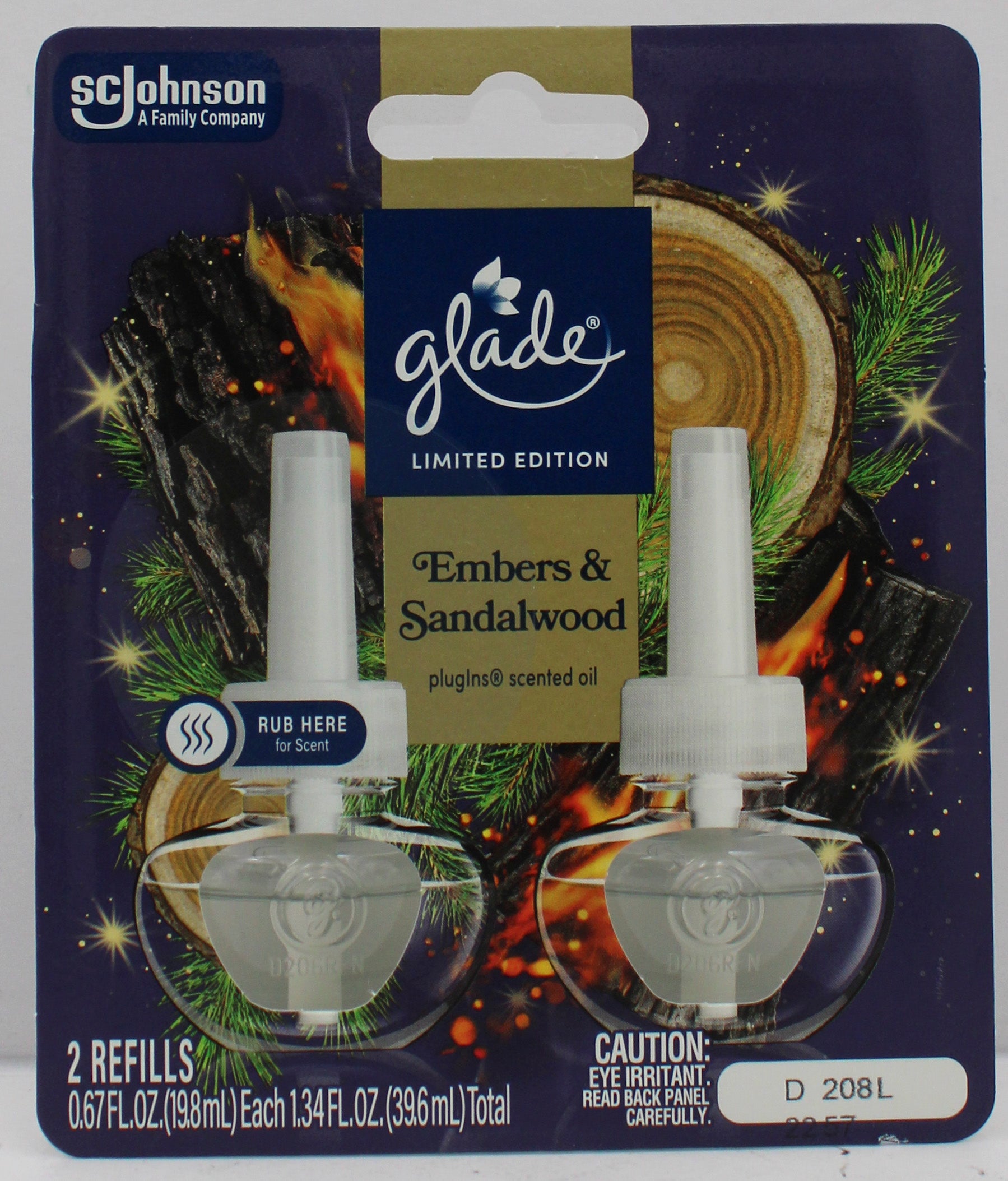 GLADE PLUGINS SCENTED OIL EMBERS & SANDALWOOD 2ct 0.67floz US