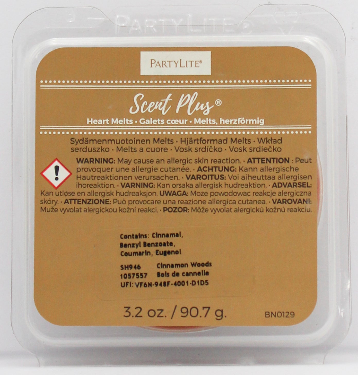 PARTYLITE CINNAMON WOODS SCENT PLUS HEART MELTS 3.2oz