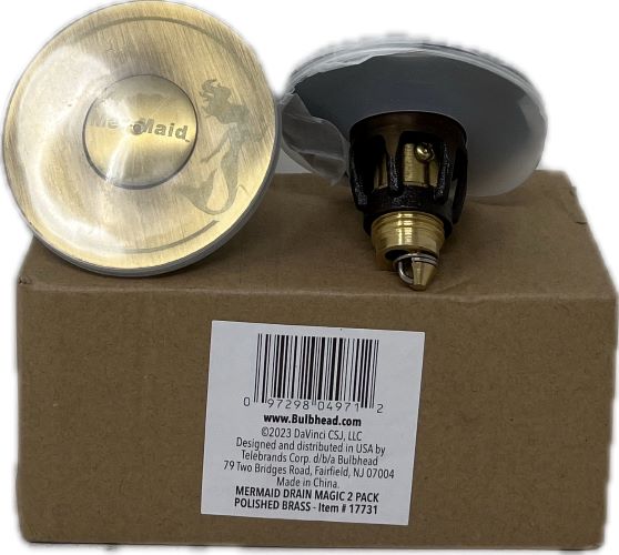 SP BULBHEAD MERMAID DRAIN MAGIC 2PACK POLISHED BRASS NI