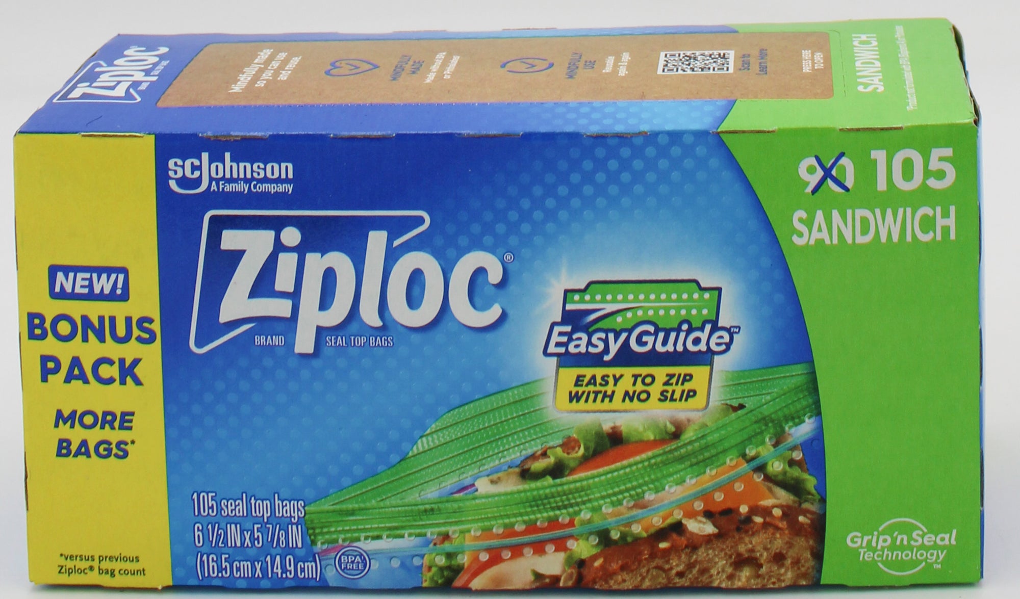 SP ZIPLOC BAG 105CT SANDWICH
