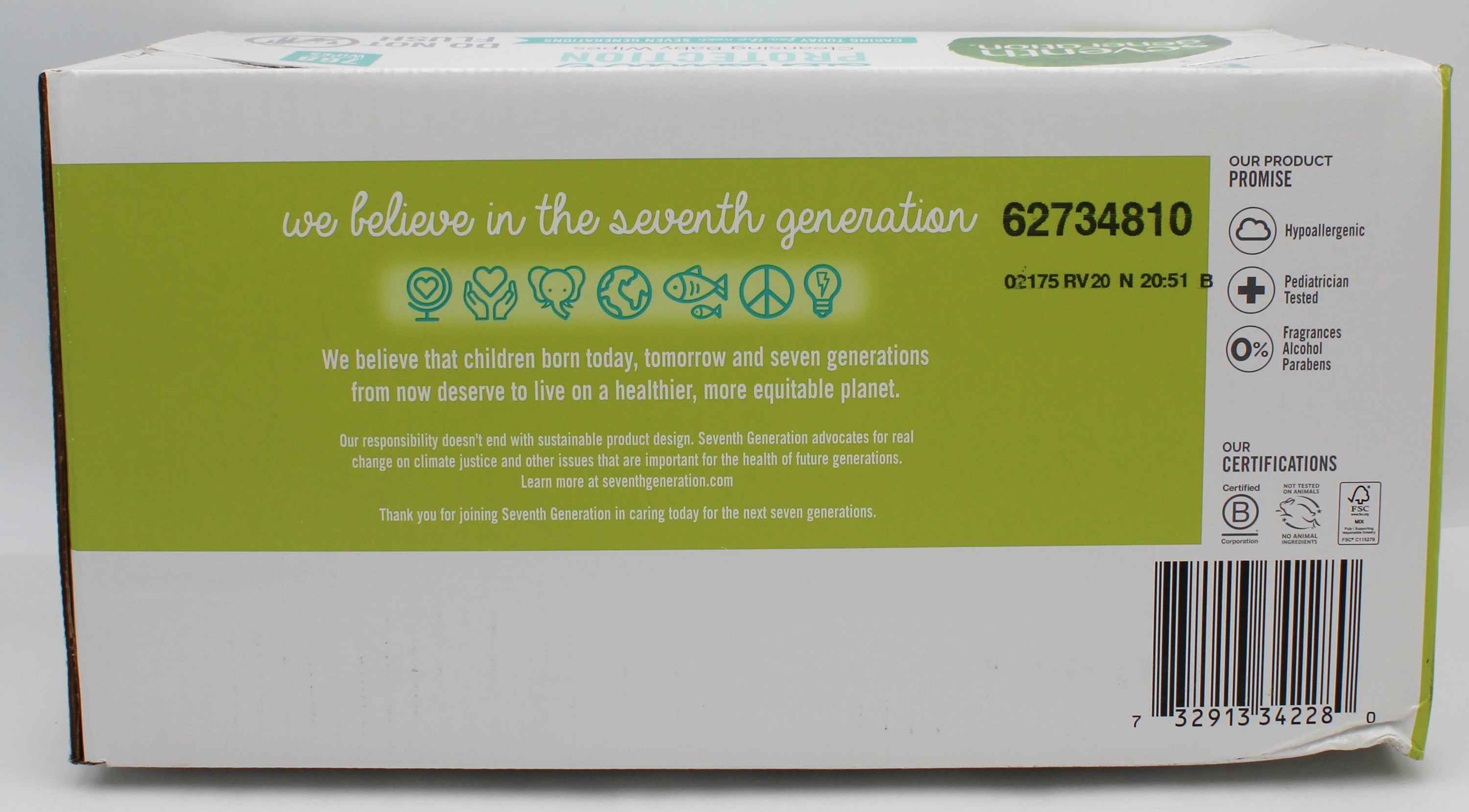 SEVENTH GENERATION BABY WIPES FREE & CLEAR 768ct