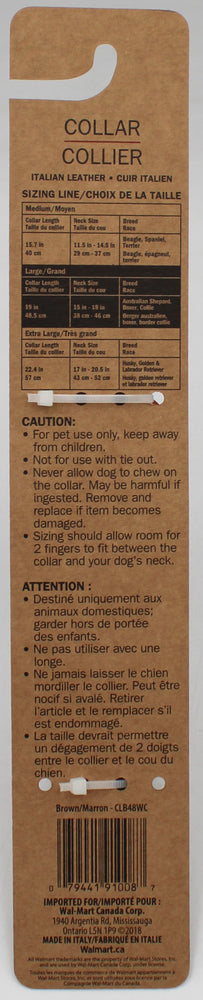 COLLAR ITALIAN LEATHER BROWN LG 15" X 18"