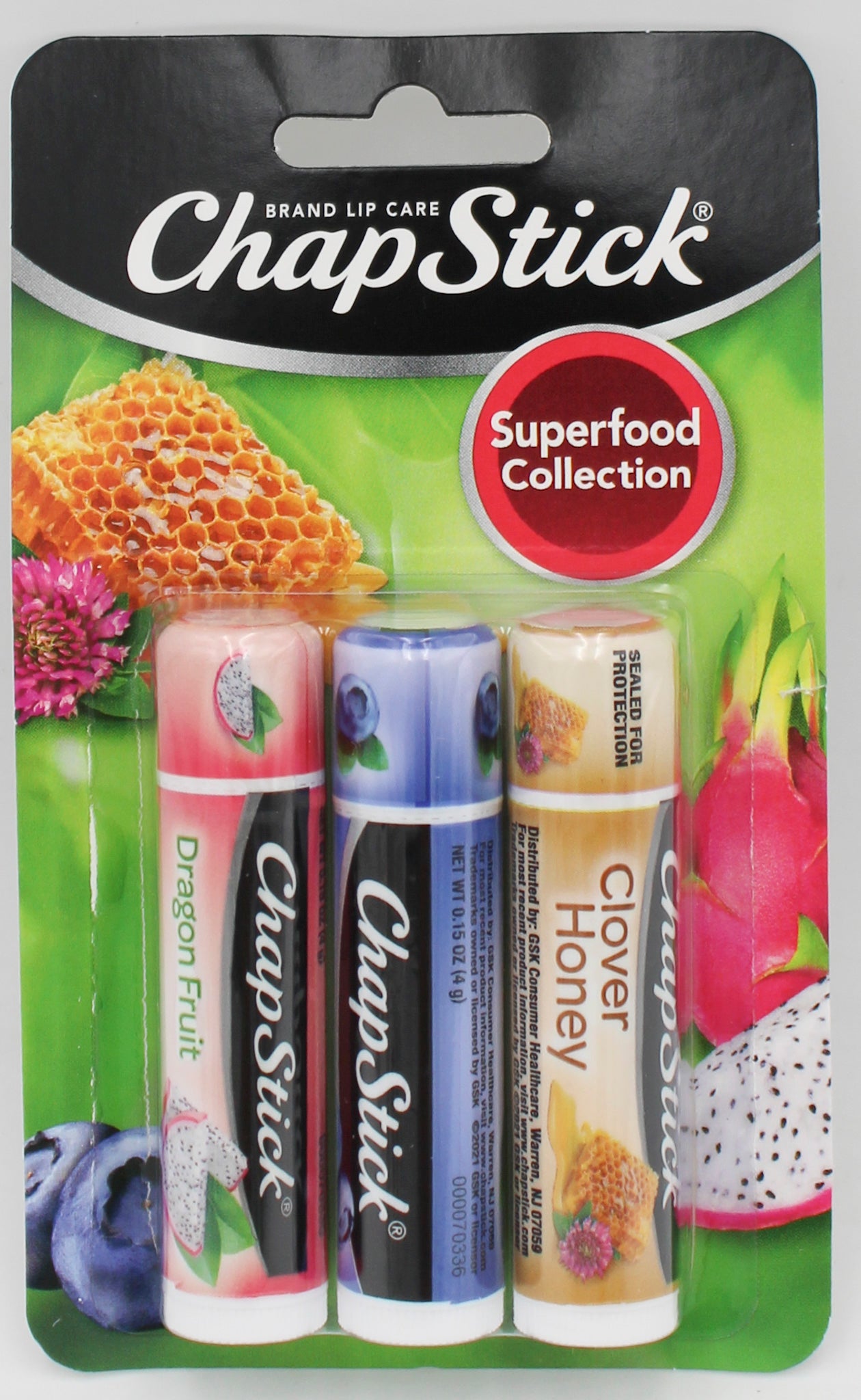CHAPSTICK SUPERFOODS 3ct 0.15oz ASST EXP 8/31/2025