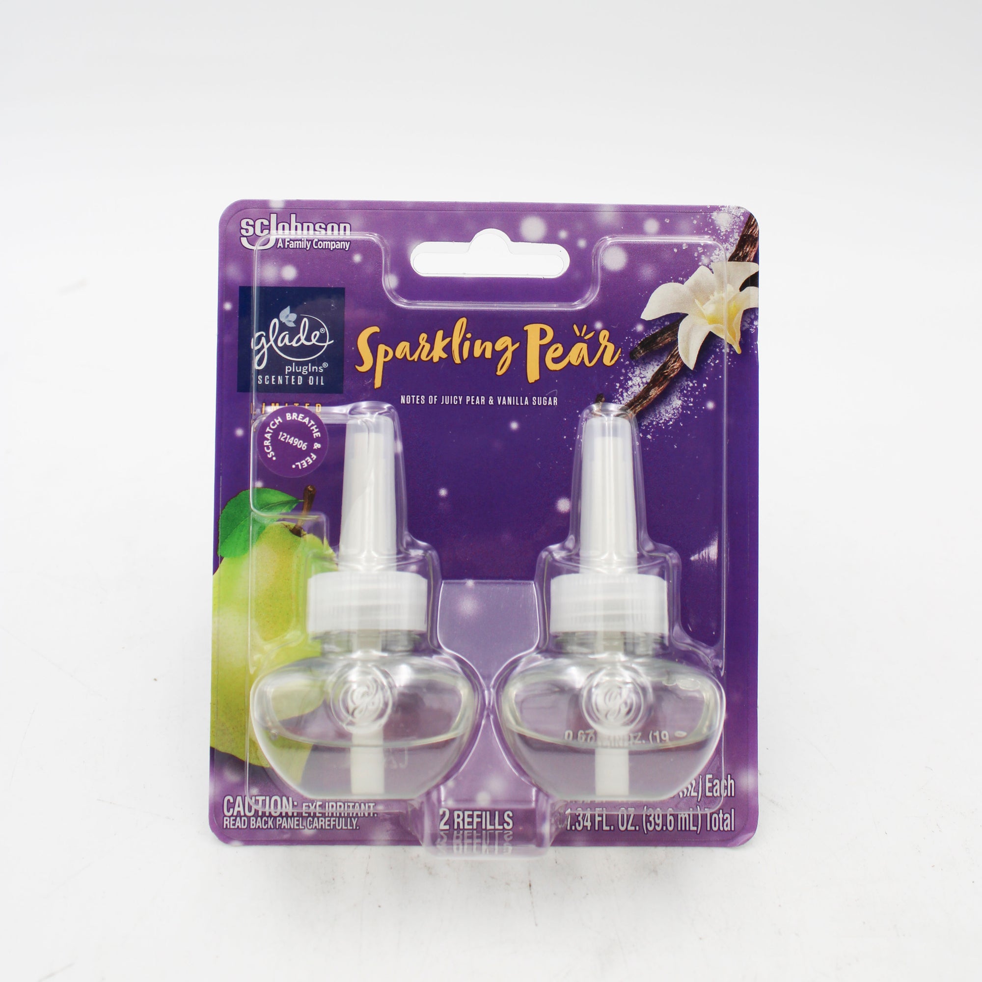 GLADE PLUG IN SCENTED OIL SPARKLING PEAR 2ct 0.67floz US